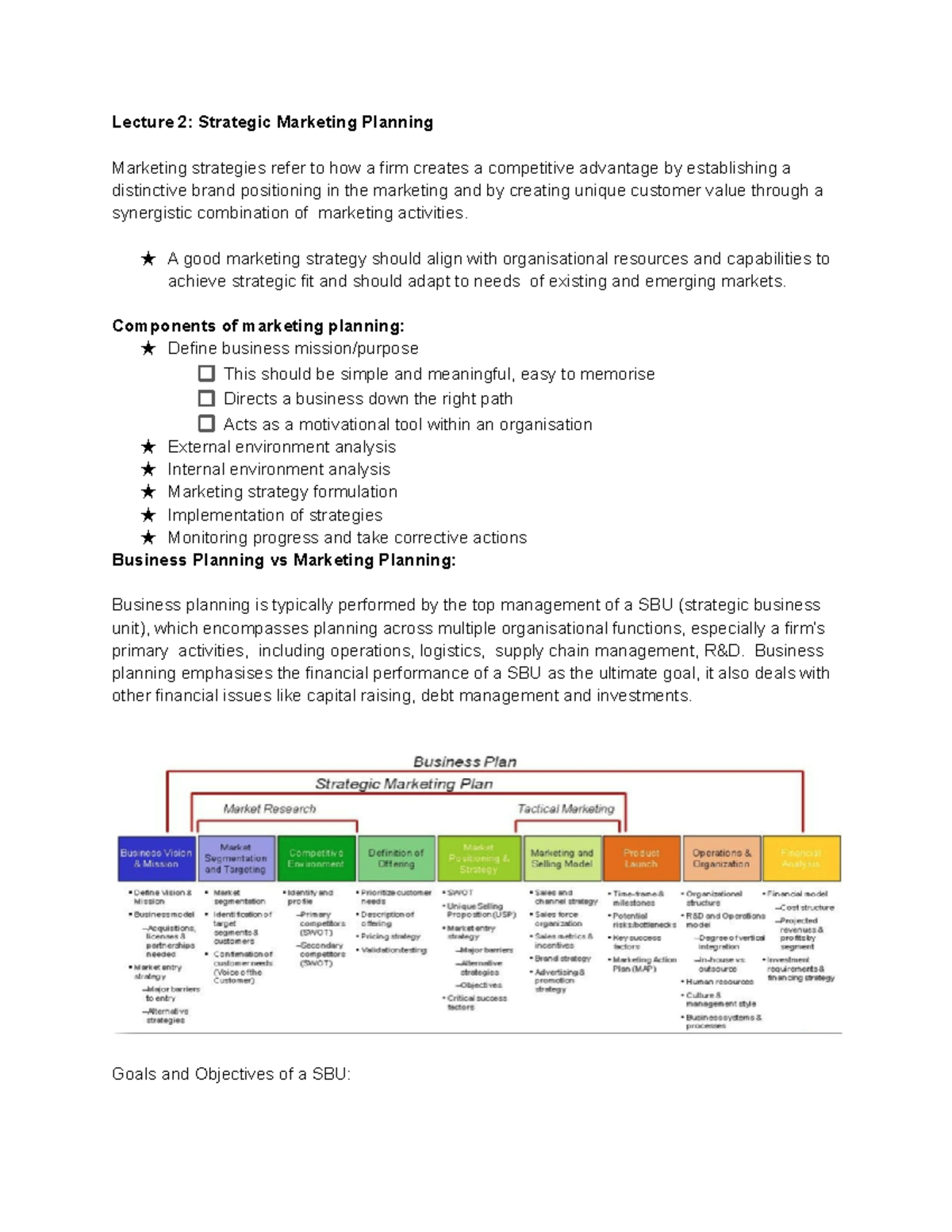 Marketing Planning & Strategy lecture 2 - Lecture 2: Strategic ...