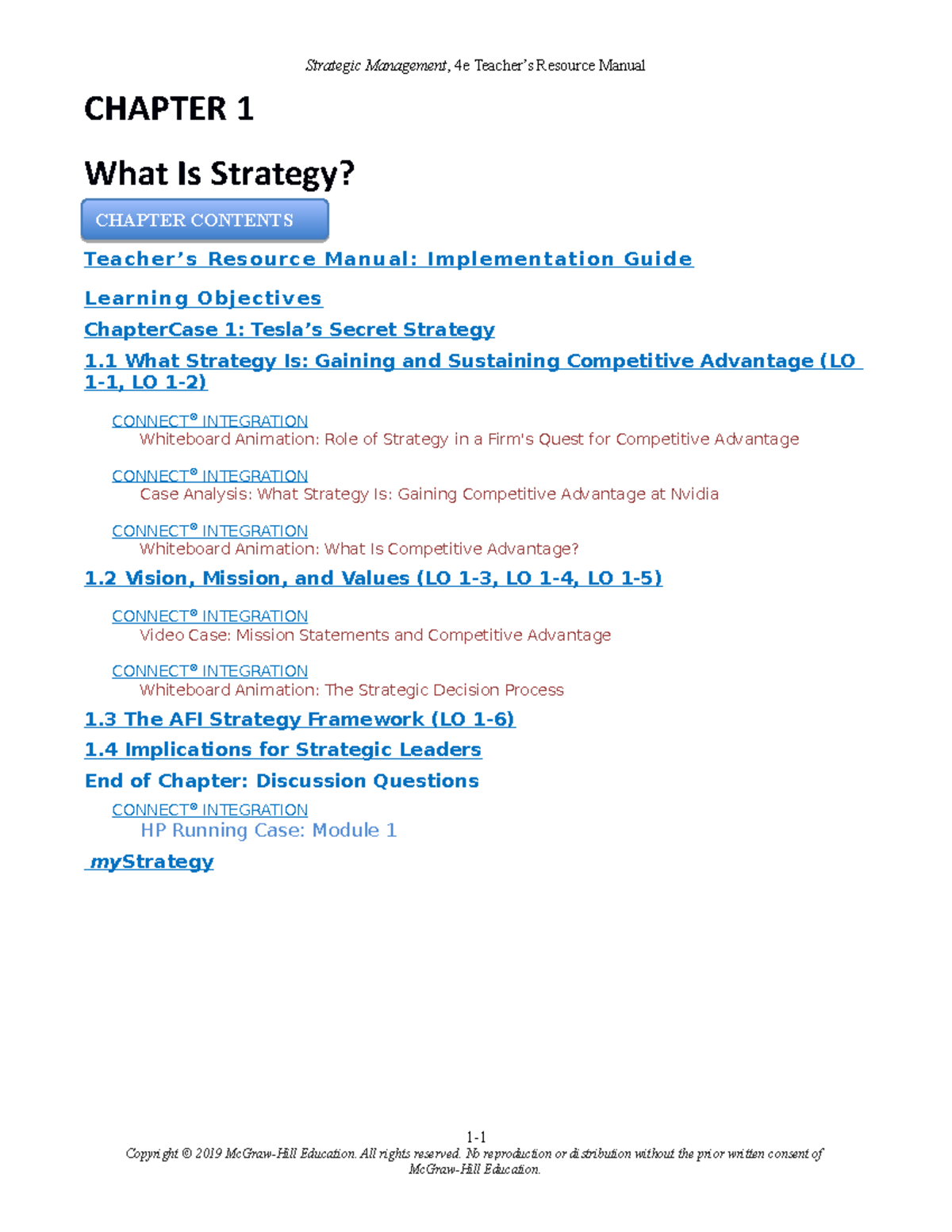 Roth4e Trm C01 Final Trm Material For Chapter 1 Chapter 1 What Is Strategy Teacher S Resource Studocu