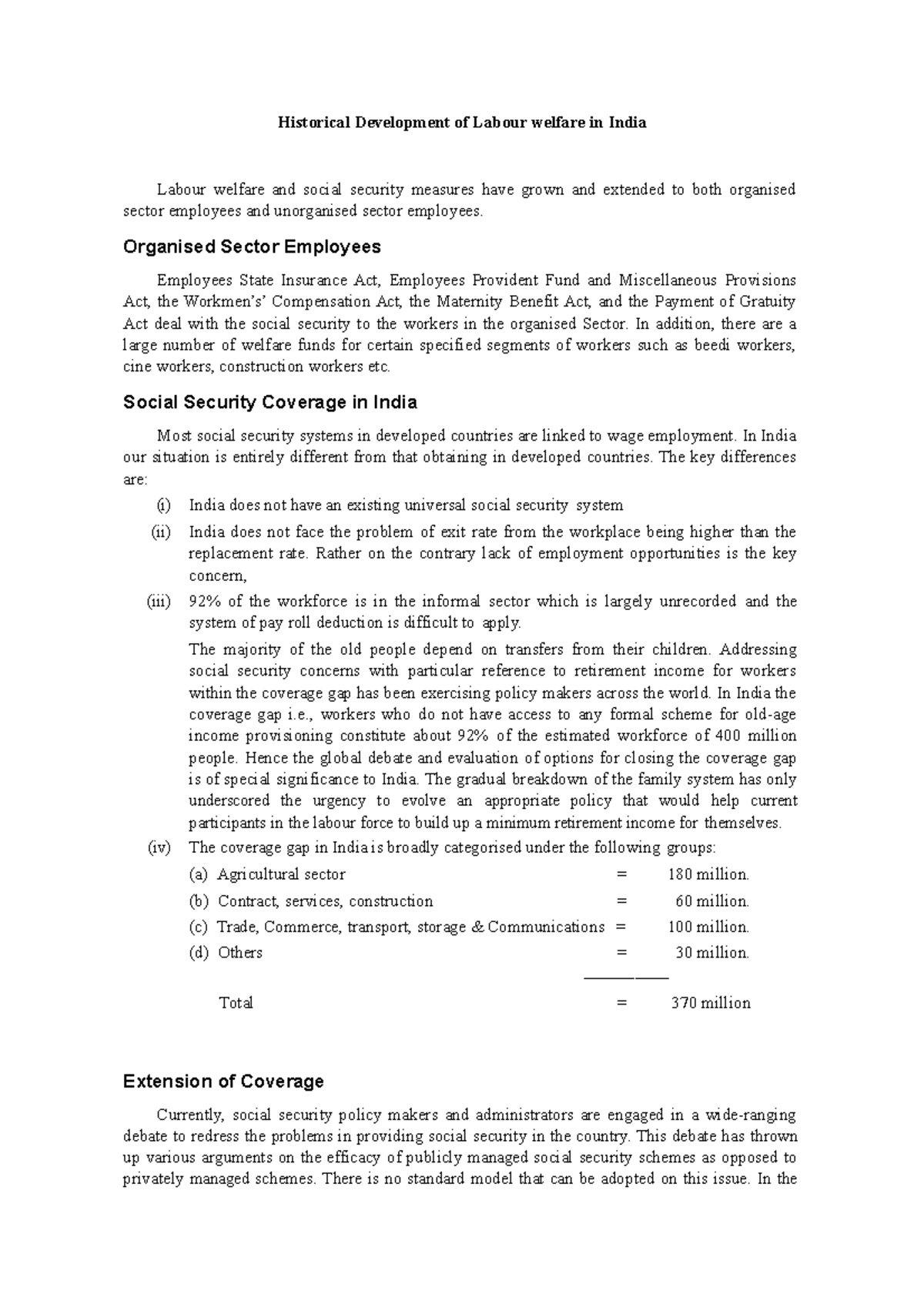 research paper on labour welfare