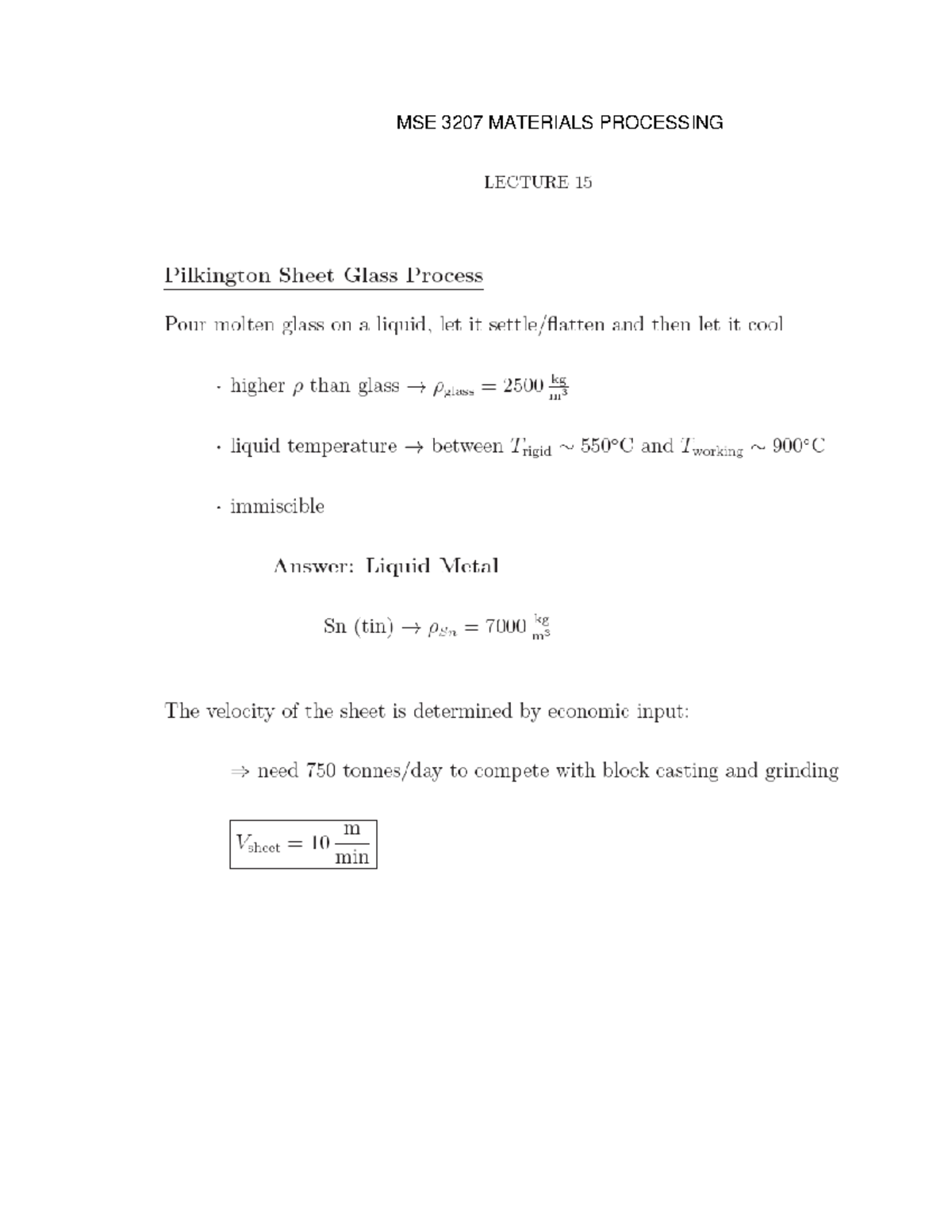 MSE3207 Lec15 - mechanical or thermal processing of metals, thermal ...