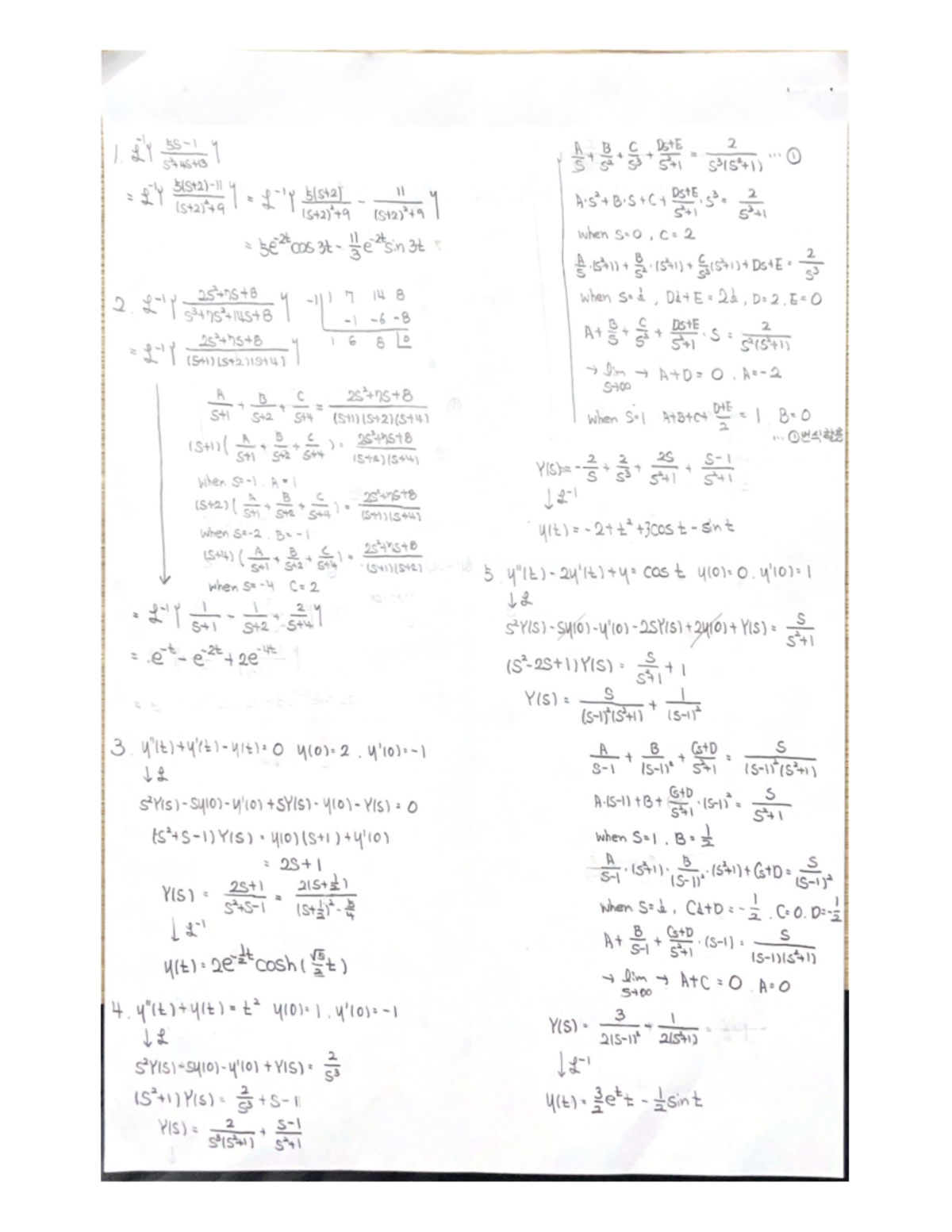 engineering mathmatics - chemical engineering test - 1. LY 1 LY when ...