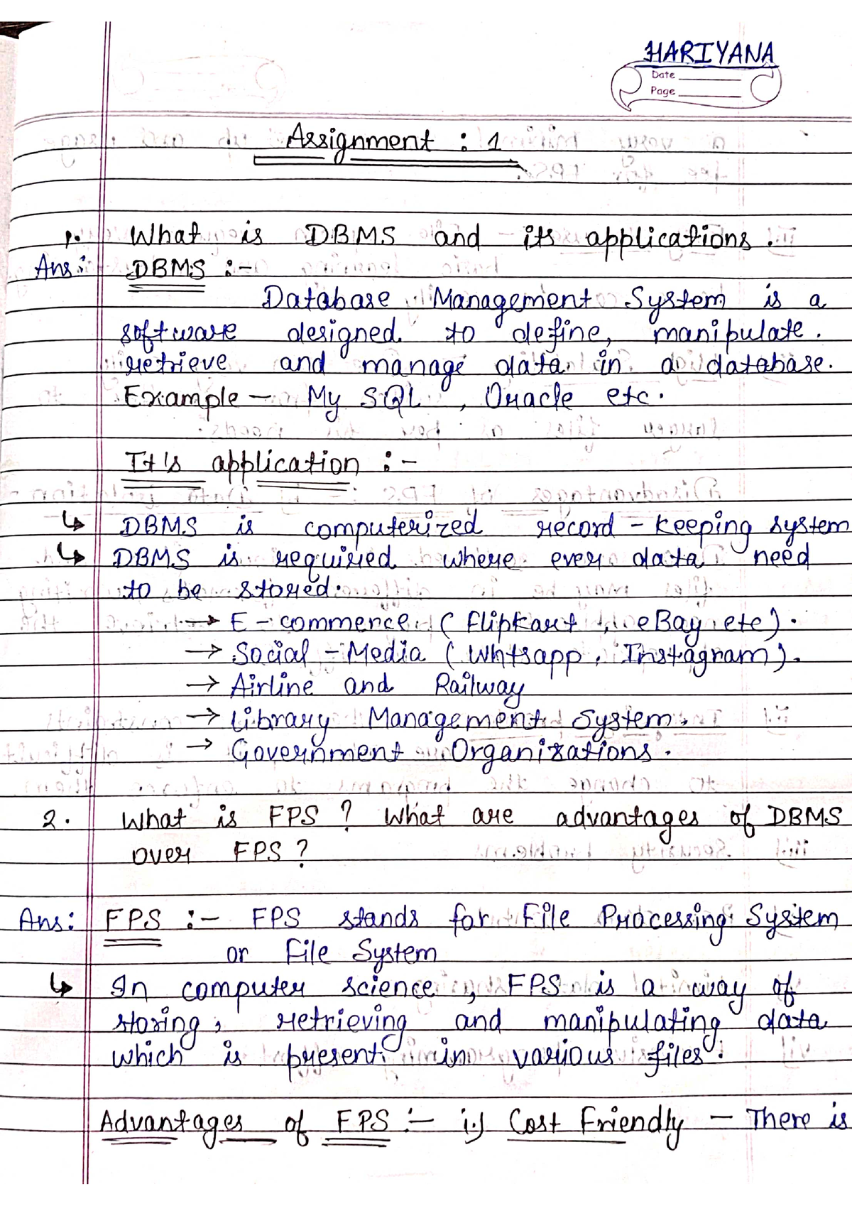 DBMS (Assignment - 1) Sol - B.tech CSE - Studocu