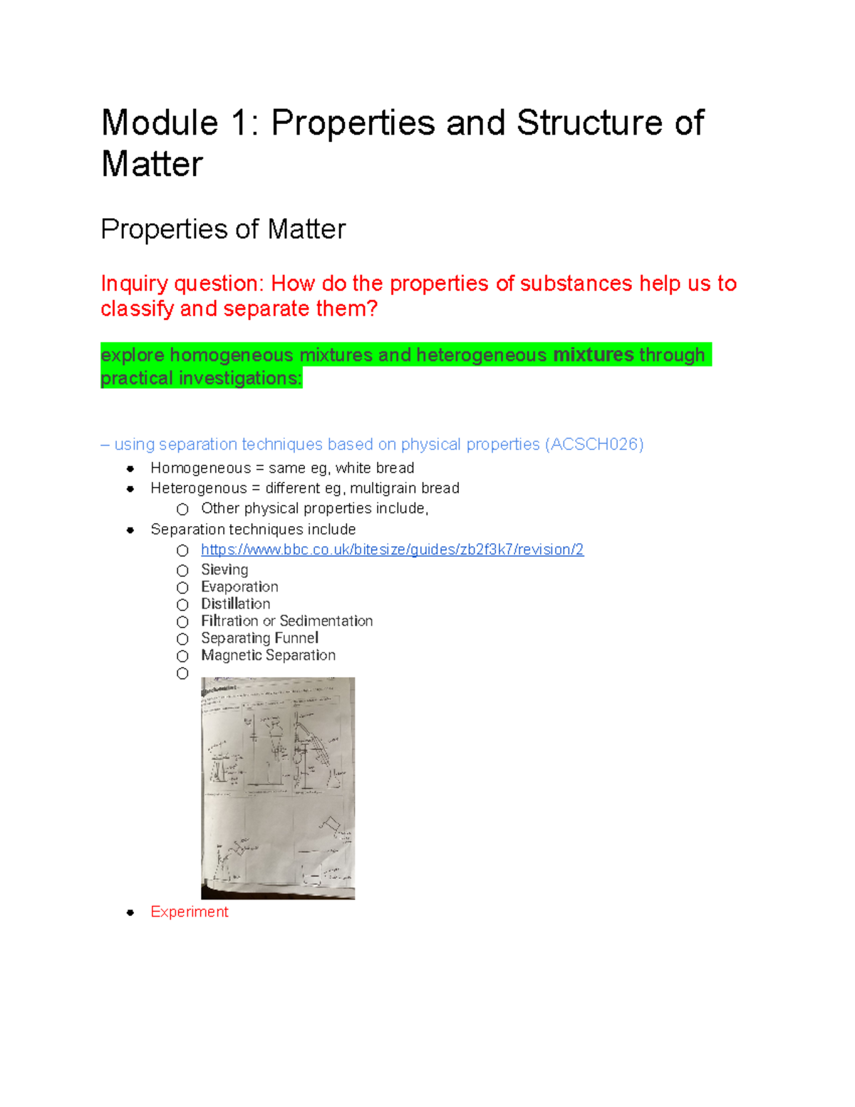 Module 1 Properties And Structure Of Matter - Module 1: Properties And ...