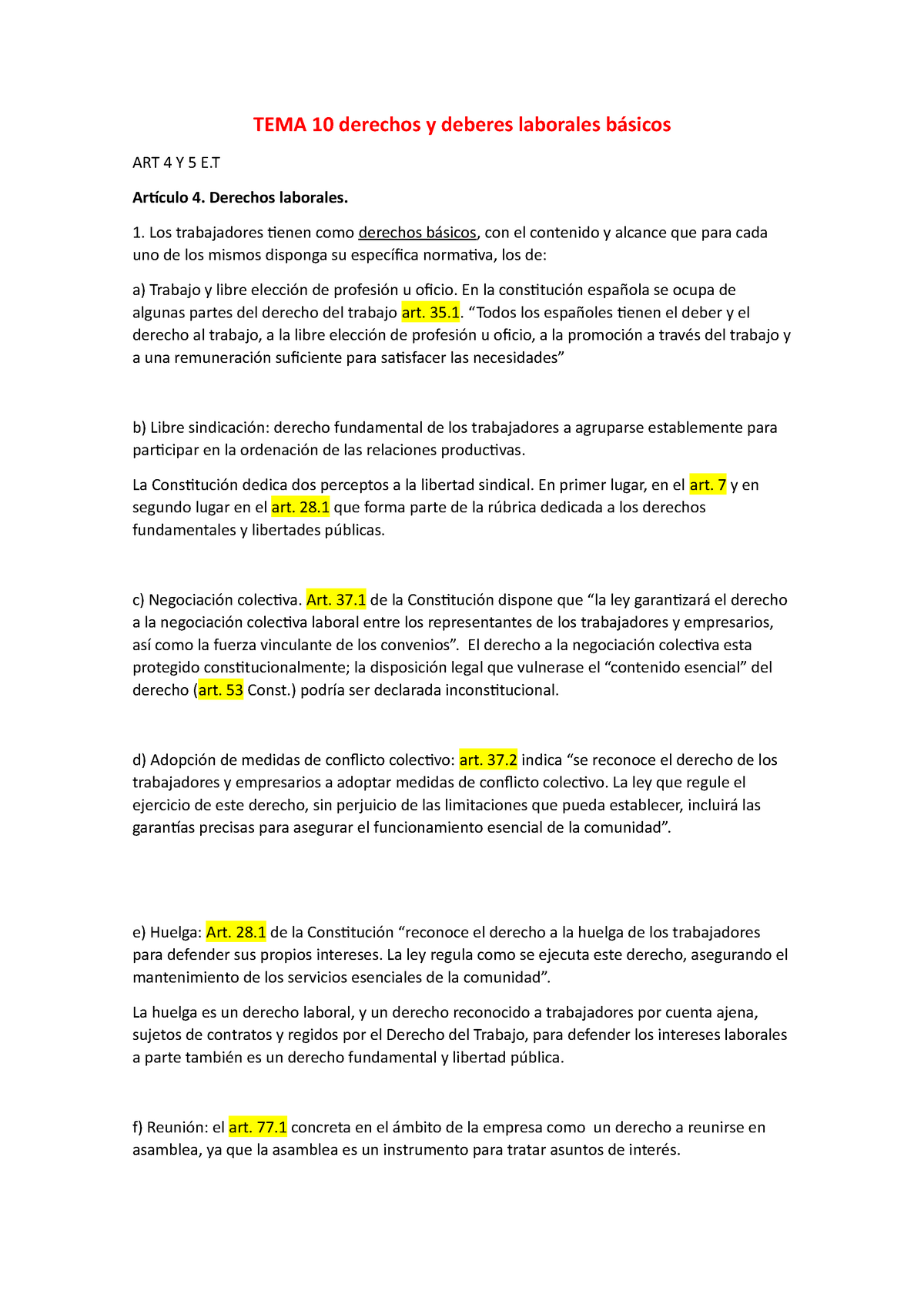 Tema Derechos Y Deberes Laborales B Sicos Derechos Laborales Los