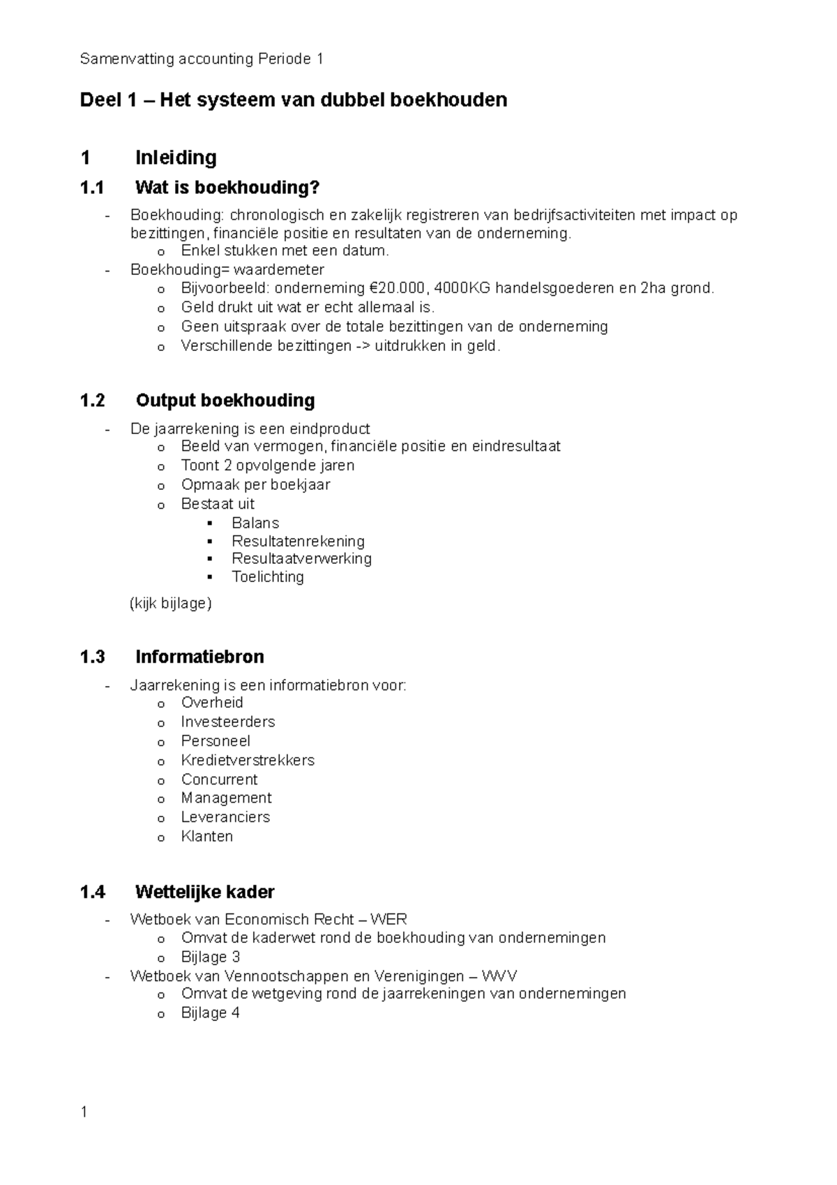 Deel 1 - Het Systeem Van Het Dubbel Boekhouden - Deel 1 – Het Systeem ...