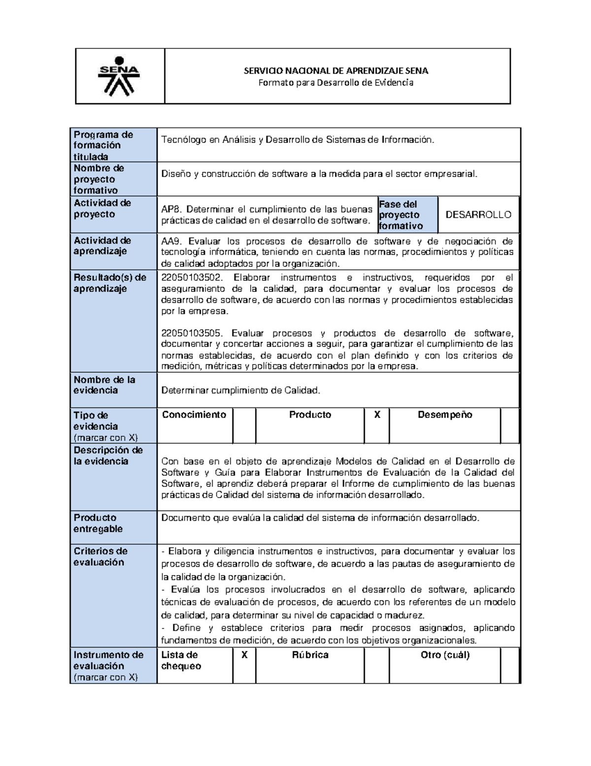 Ie Ap08 Aa9 Ev03 Determinar Cumplimiento Calidad Servicio Nacional De