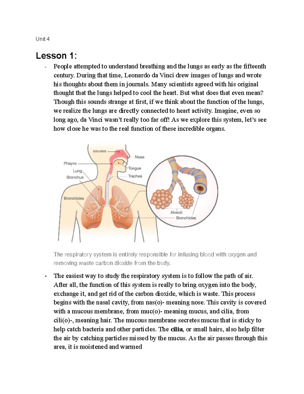 Med. Terminology Respiratory System - Unit 4 Lesson 1: People attempted ...