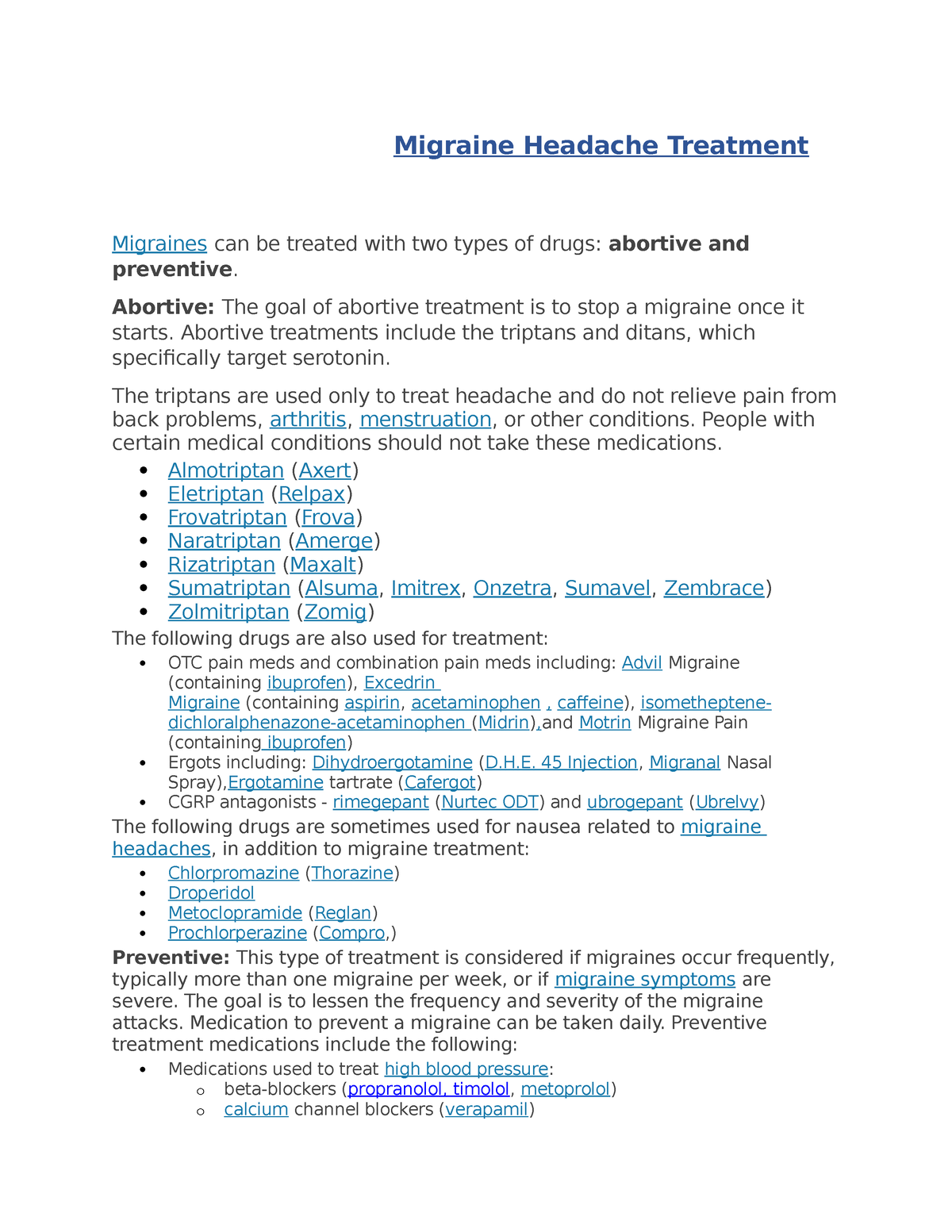 Migraine Treatment - Migraine Headache Treatment Migraines Can Be ...