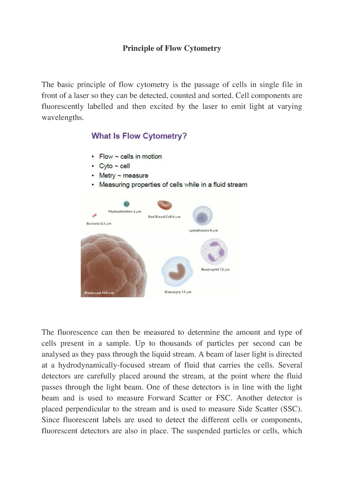 Flow Cytometry Reading Material Principle Of Flow Cytometry The Basic