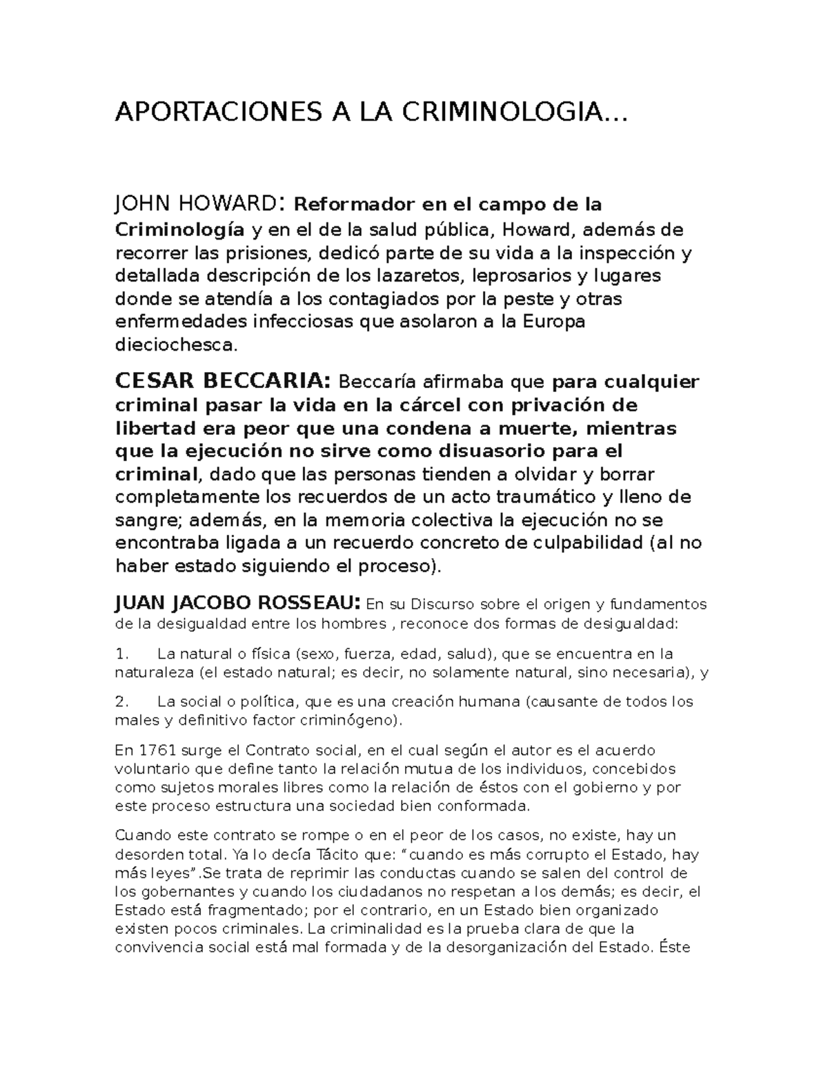 Aportaciones A LA Criminologia APORTACIONES A LA CRIMINOLOGIA... JOHN HOWARD Reformador en el Aportaciones A LA Criminologia APORTACIONES A LA CRIMINOLOGIA... JOHN HOWARD Reformador en el