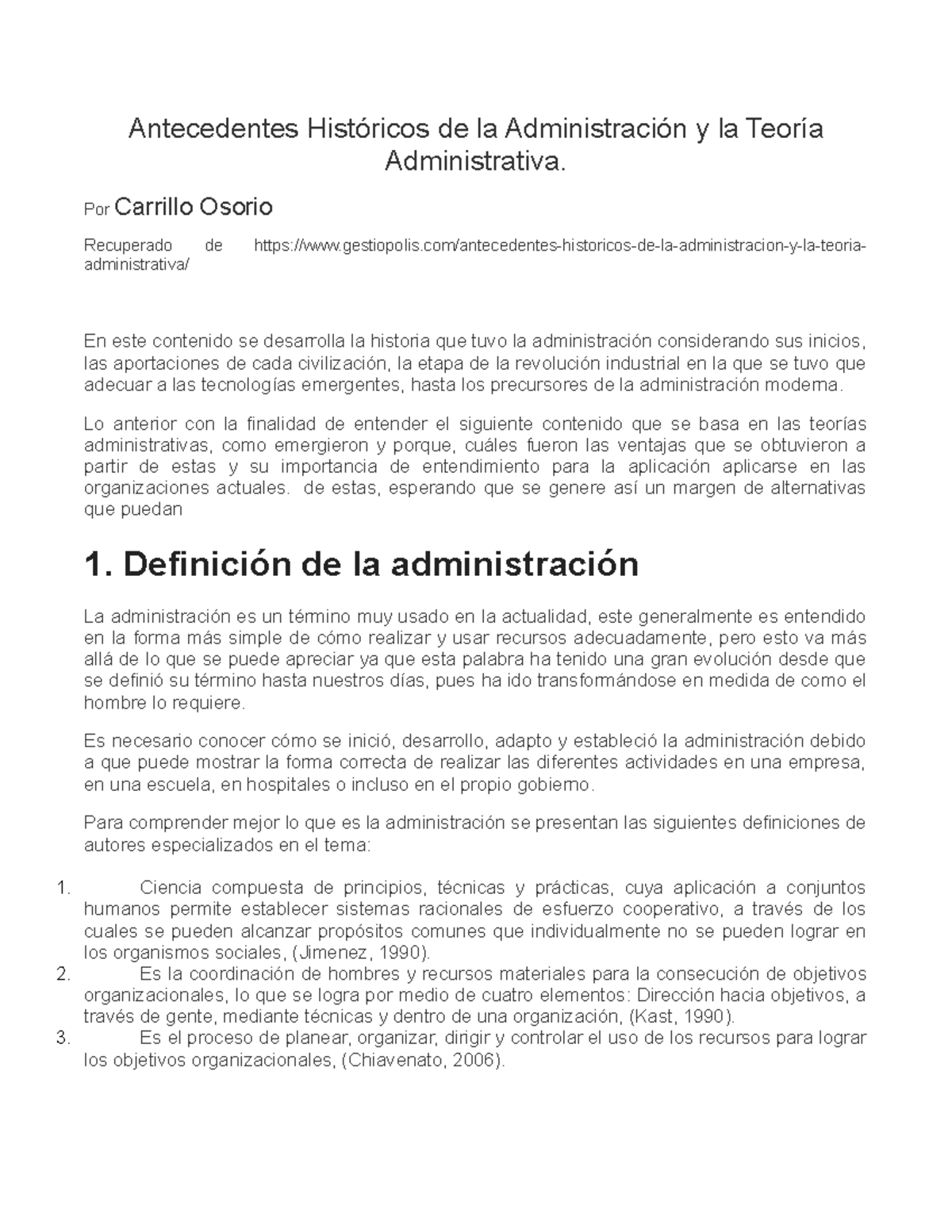 Antecedentes Históricos De La Administración Y La Teoría Administrativa ...