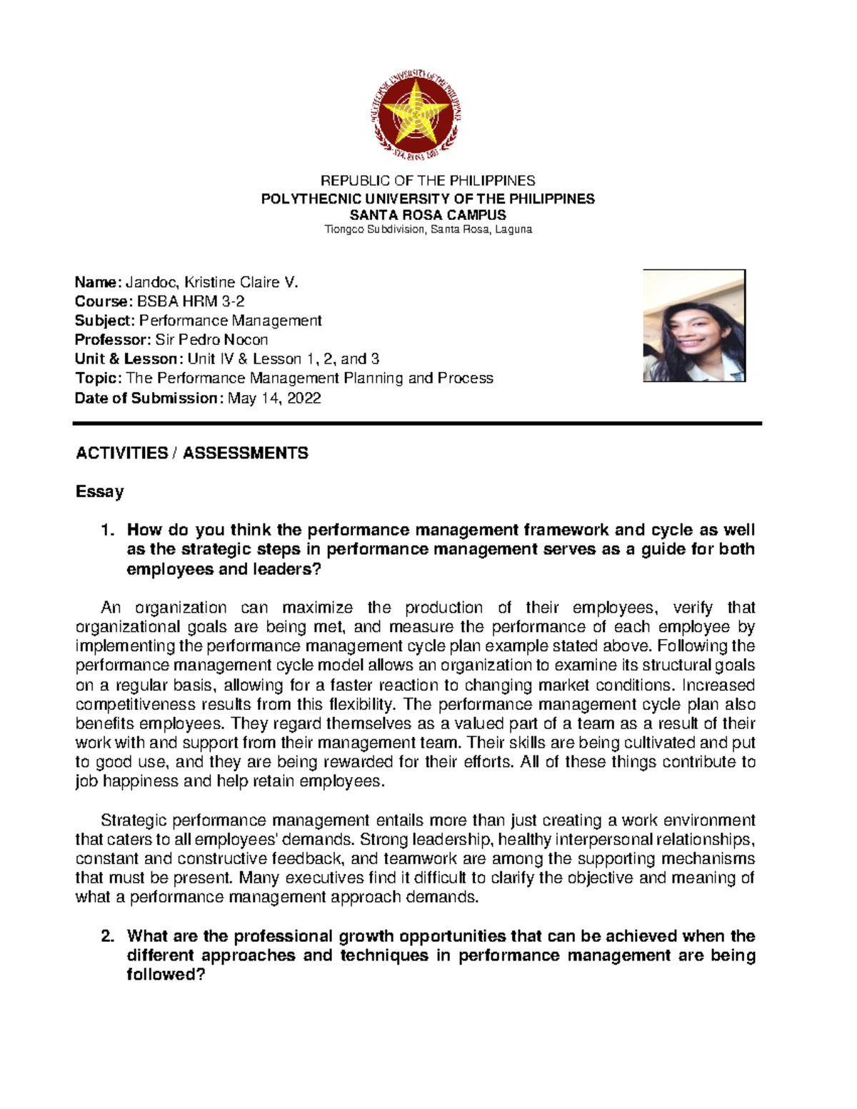 Performance and Risk Management - REPUBLIC OF THE PHILIPPINES ...