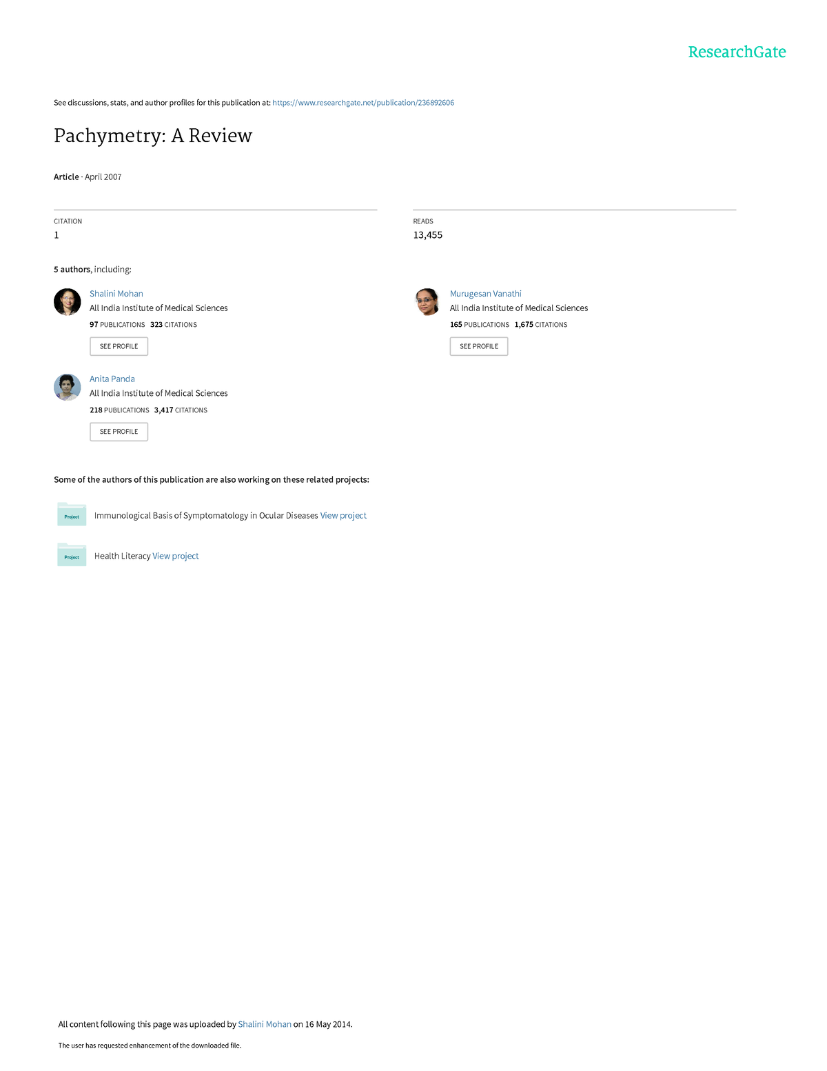 Corneal Pachymetry - See discussions, stats, and author profiles for ...