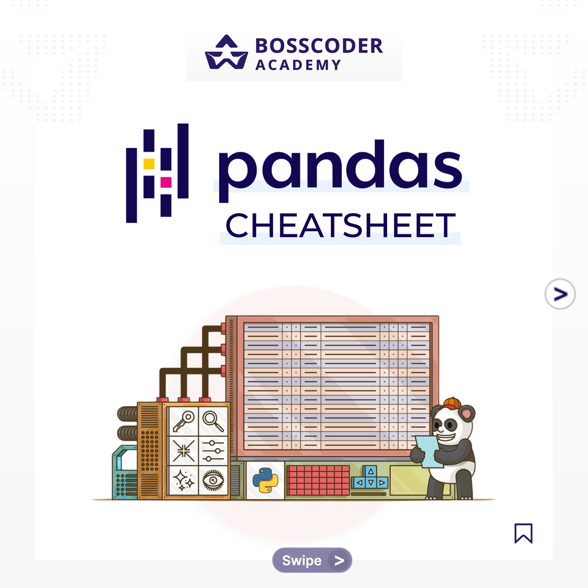 Pandas cheetsheer CHEATSHEET Swipe > Reading and Writing Data