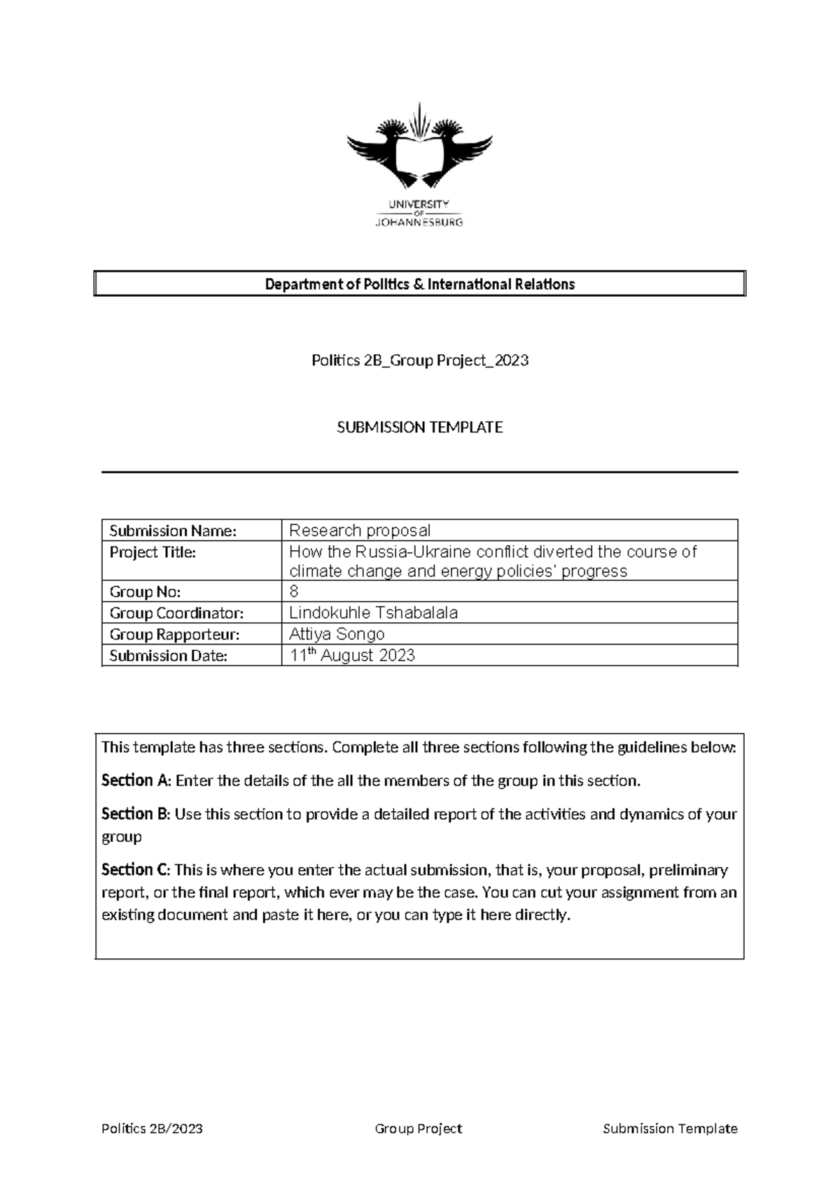 Politics 2B Group Project Submission Template - Department of Politics ...