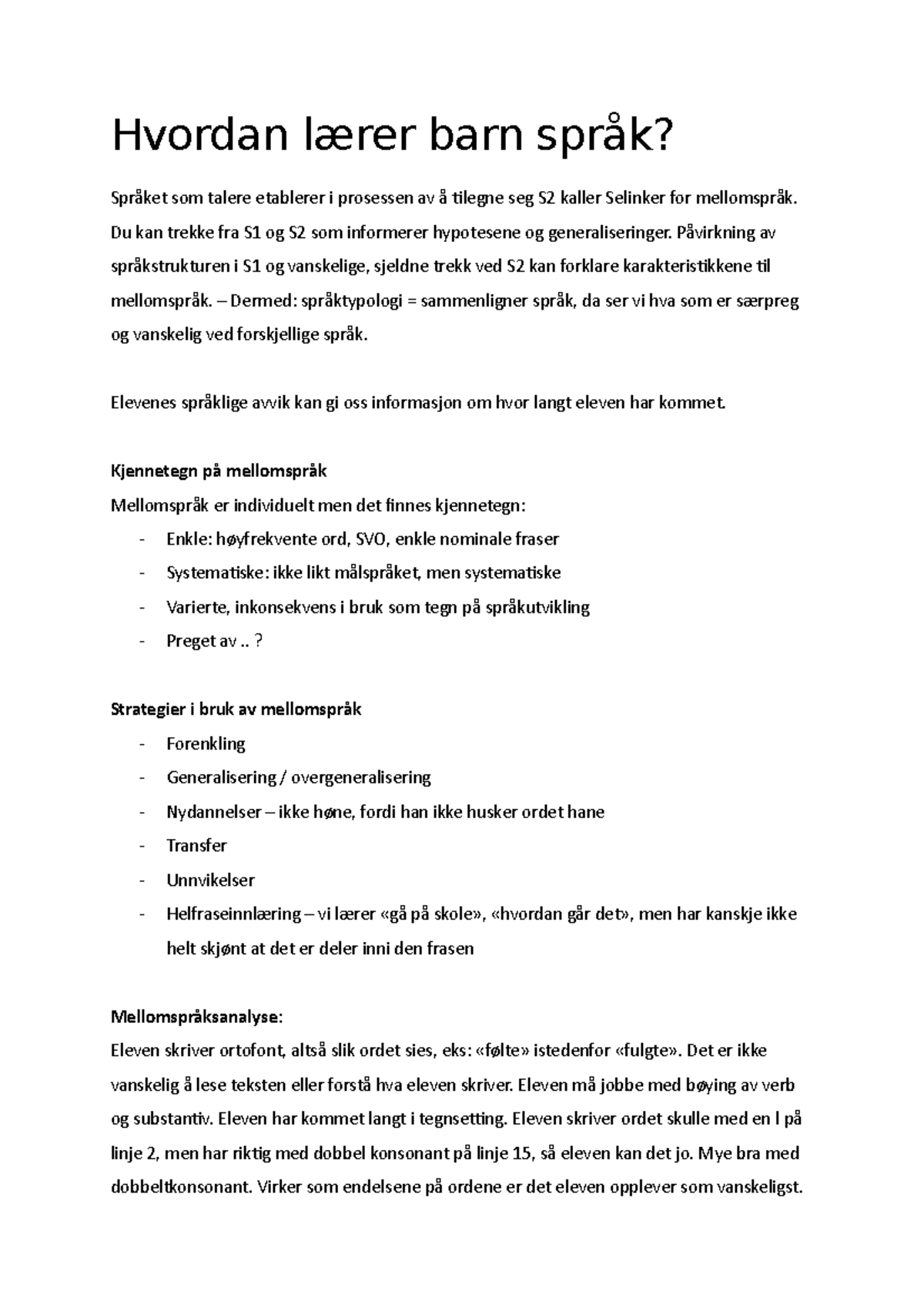 Hvordan lærer barn språk - Hvordan lærer barn språk? Språket som talere ...