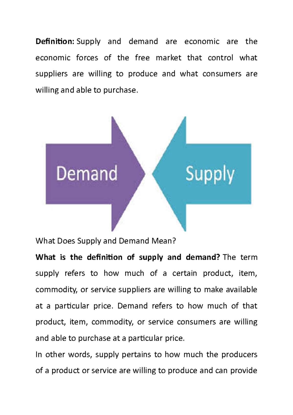 Define Demand In English Language