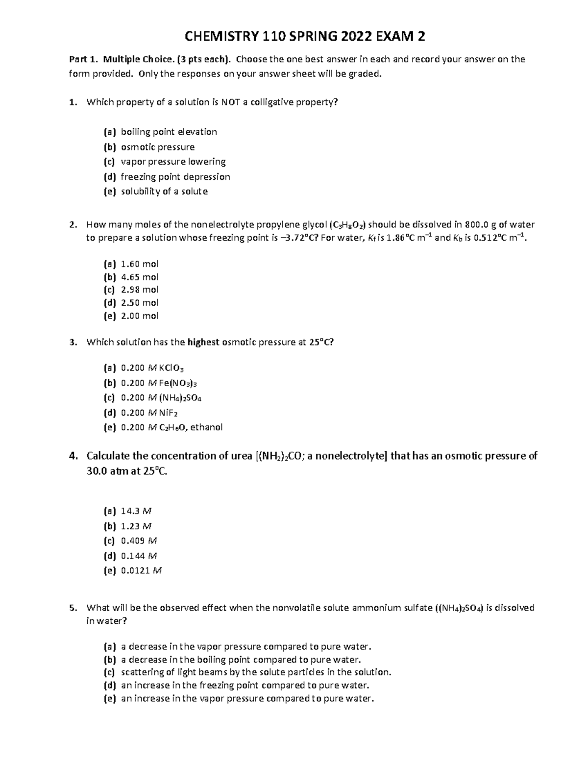 Exam2-110-Sp22 - Exam 2 Practice Test (Key Posted Separately) - Part 1 ...