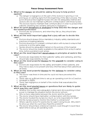 Deposition Outline for Class Example - Deposition Outline for Charge ...