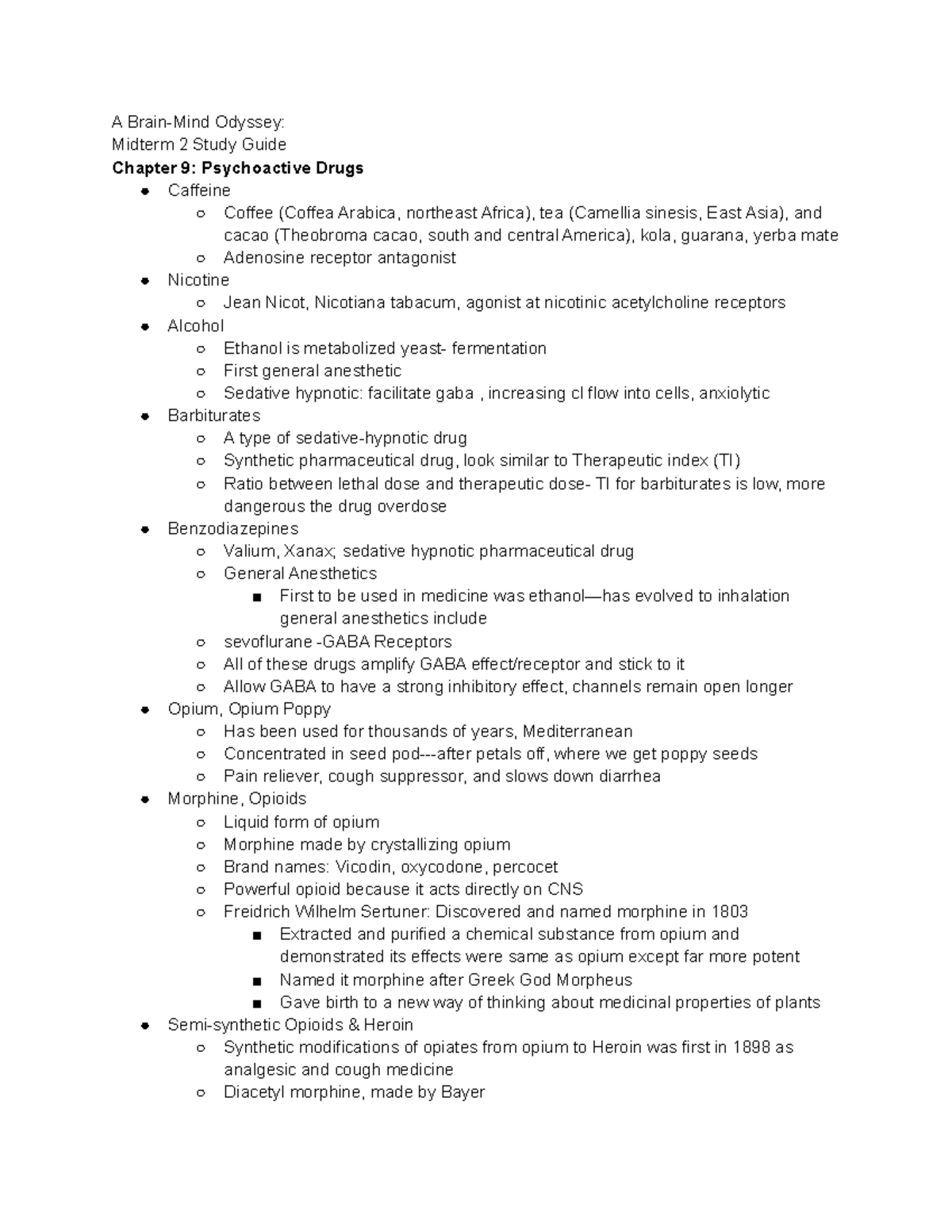 MCB C61 Midterm 2 Study Guide - A Brain-Mind Odyssey: Midterm 2 Study ...