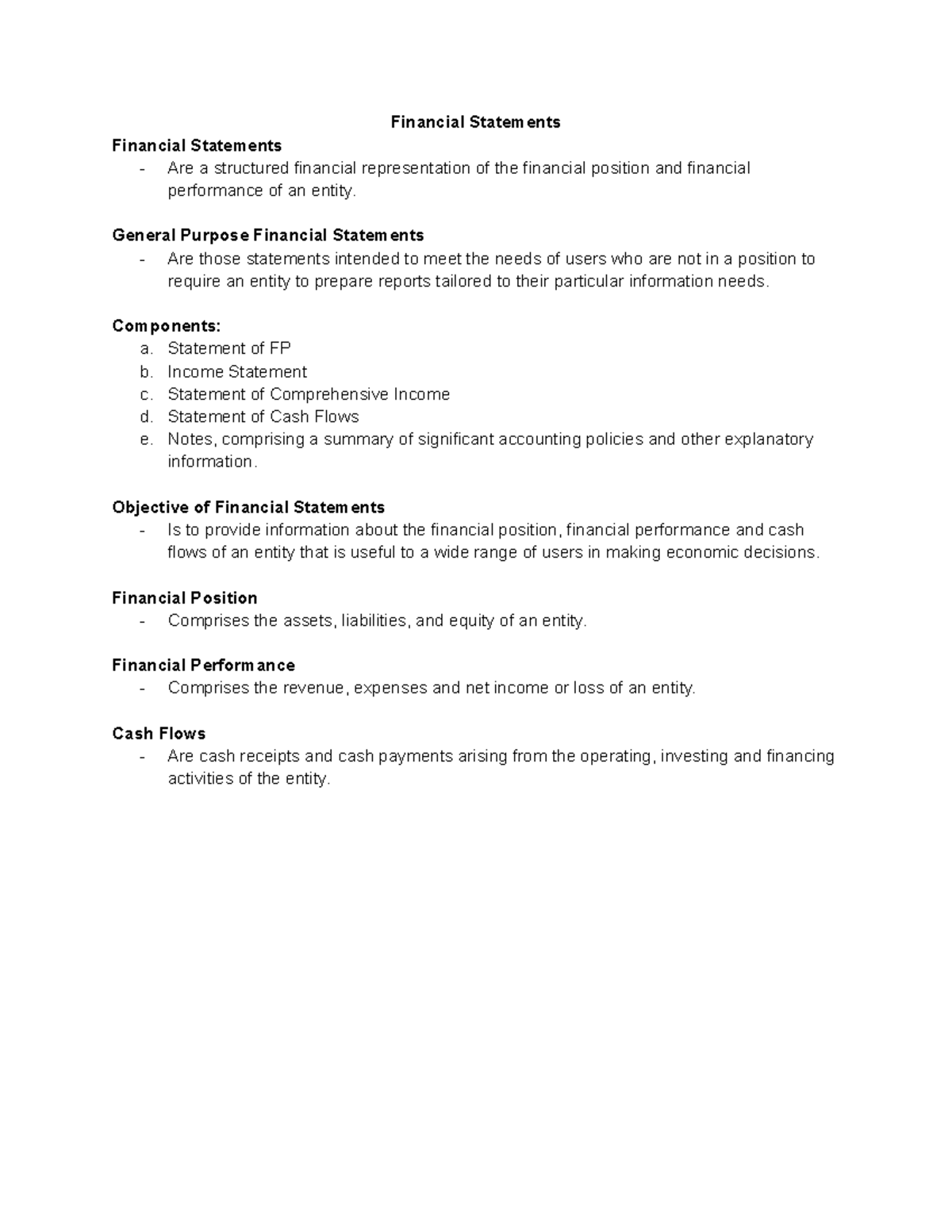 Financial Statements - Financial Statements Financial Statements Are a ...