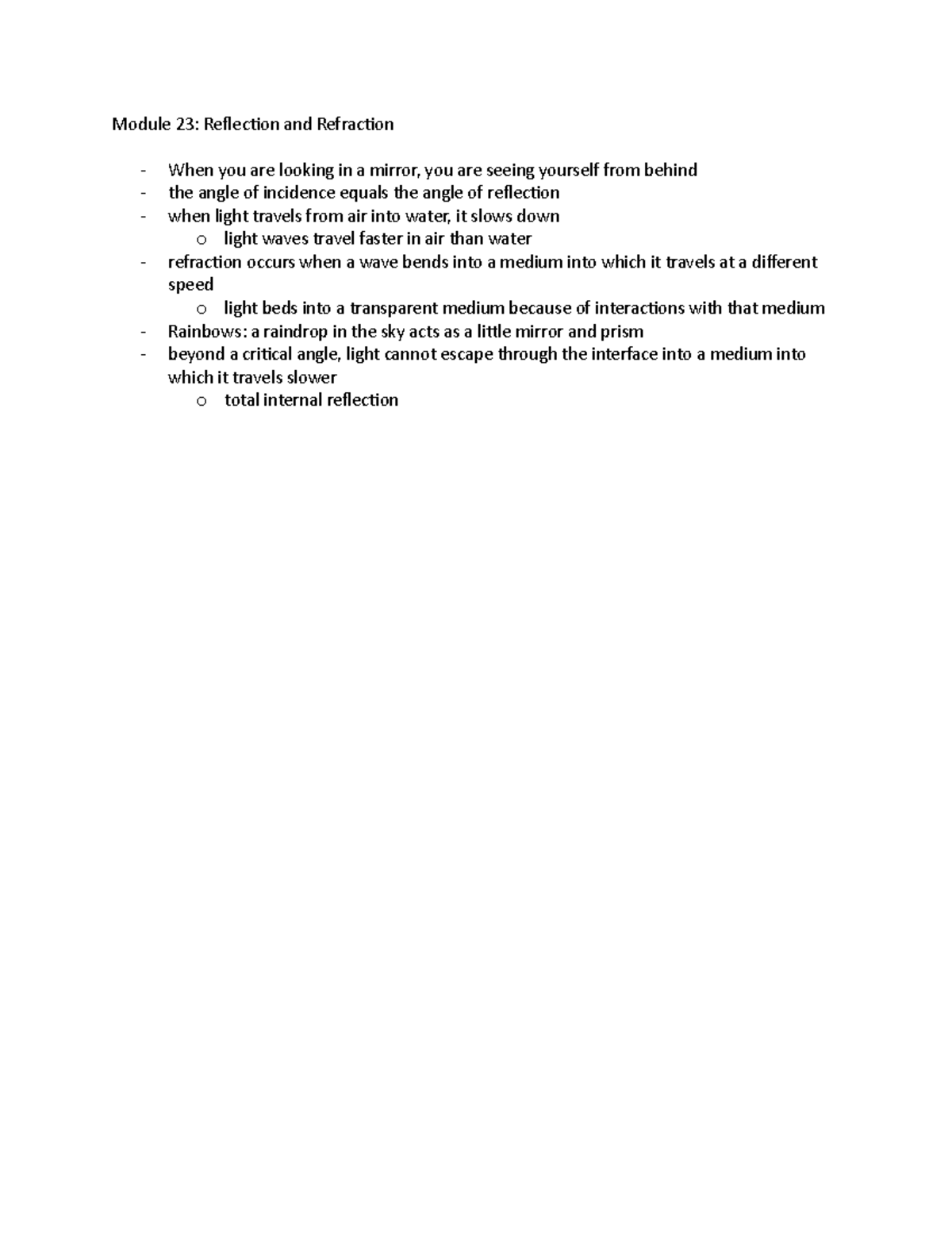 Module 23: Reflection and Refraction - Module 23: Reflection and ...