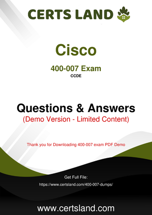 Effortless Method To Pass Cisco 400-007 Dumps | CertsLand - Cisco 400007  Exam CCDE - Sns-Brigh10