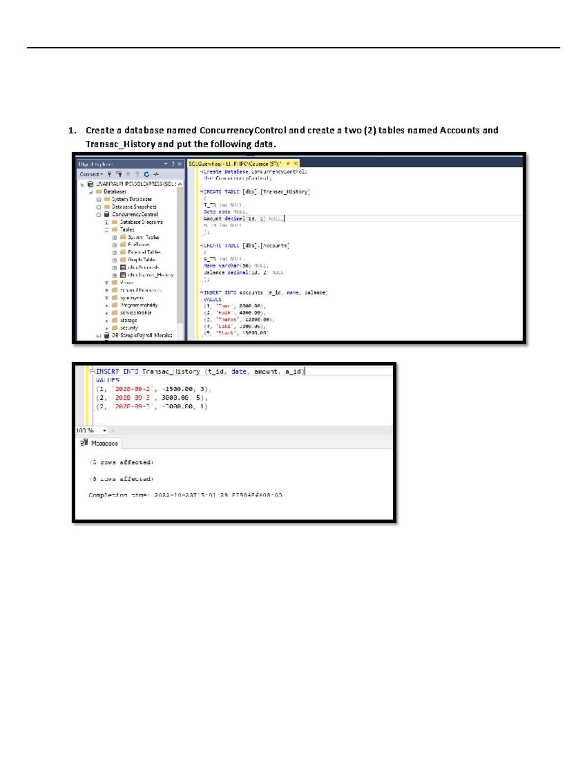 03 Hands on Activity 2 ARG Mo - Create a database named ...