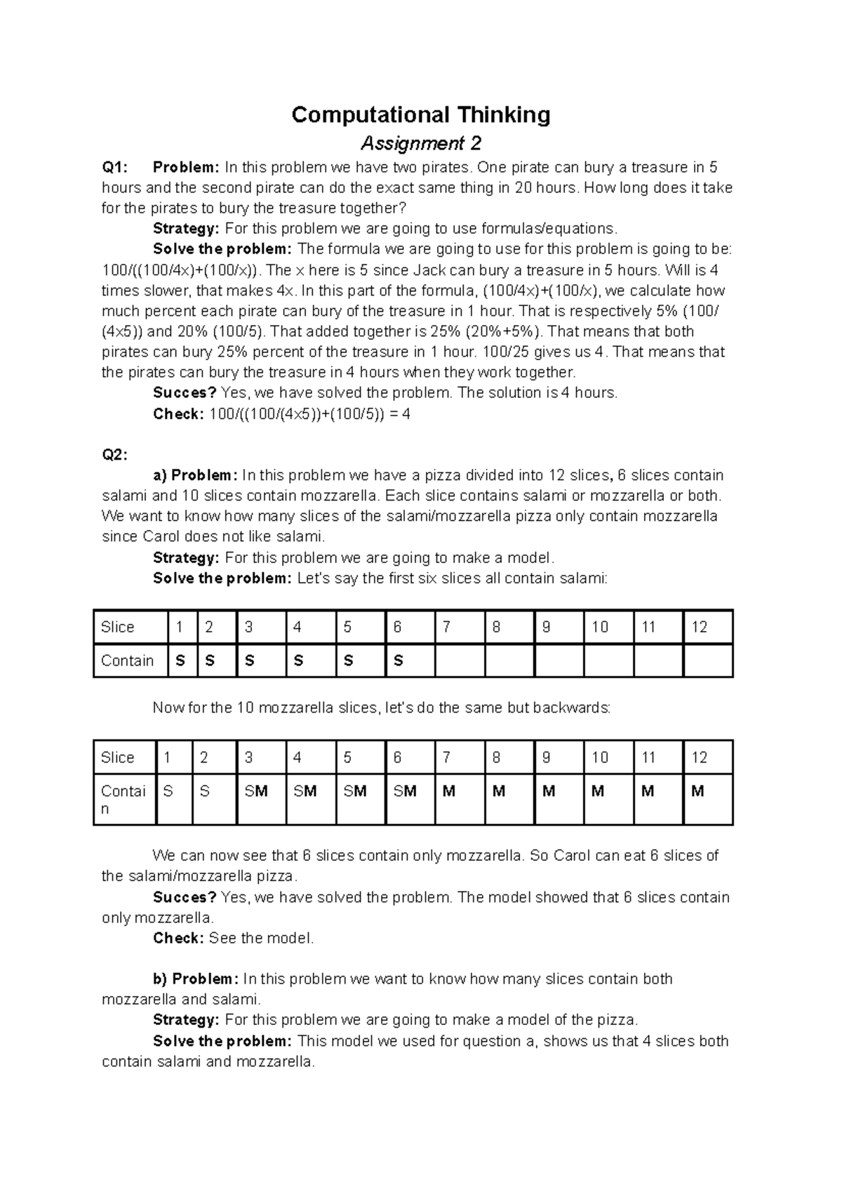 Computational Thinking Assignment 2 - VU - Studeersnel