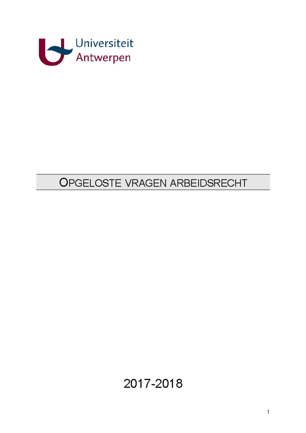 Opgeloste Examenvragen Arbeidsrecht - OPGELOSTE VRAGEN ARBEIDSRECHT ...