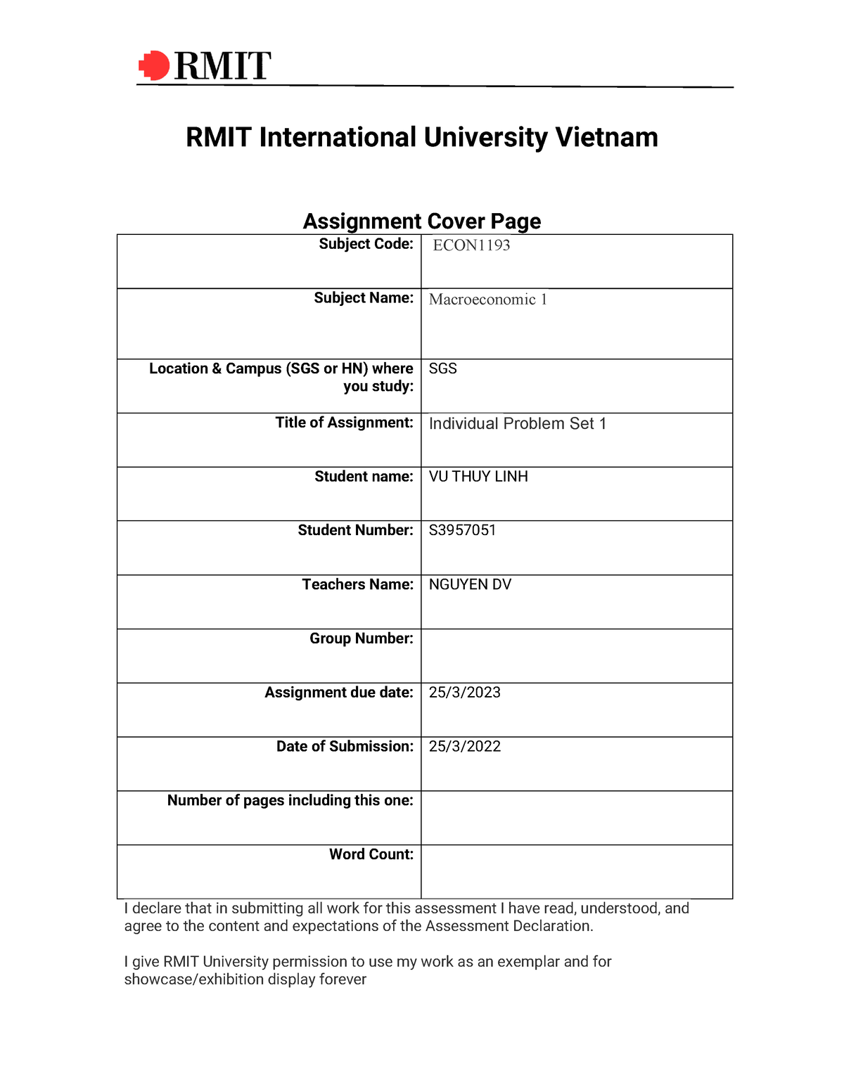 rmit assignment cover sheet 2022