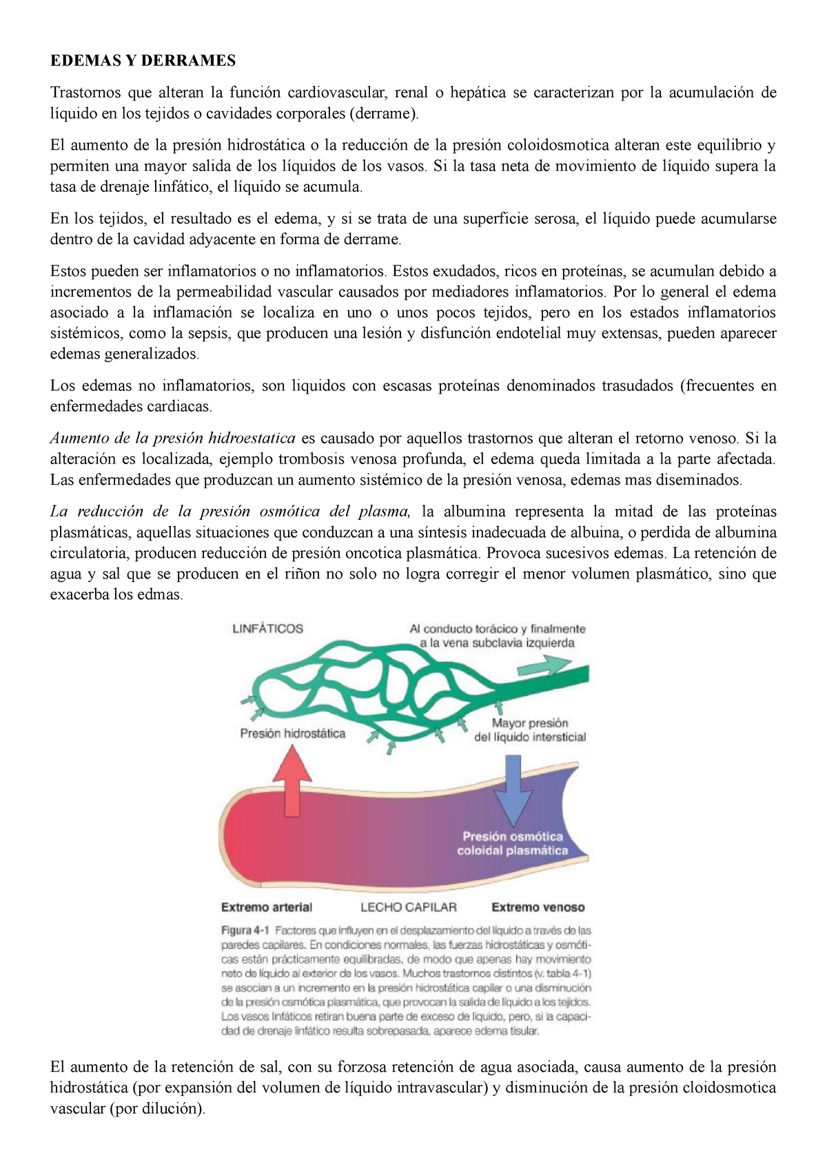 Edemas Y Derrames Edemas Y Derrames Trastornos Que Alteran La Funci N