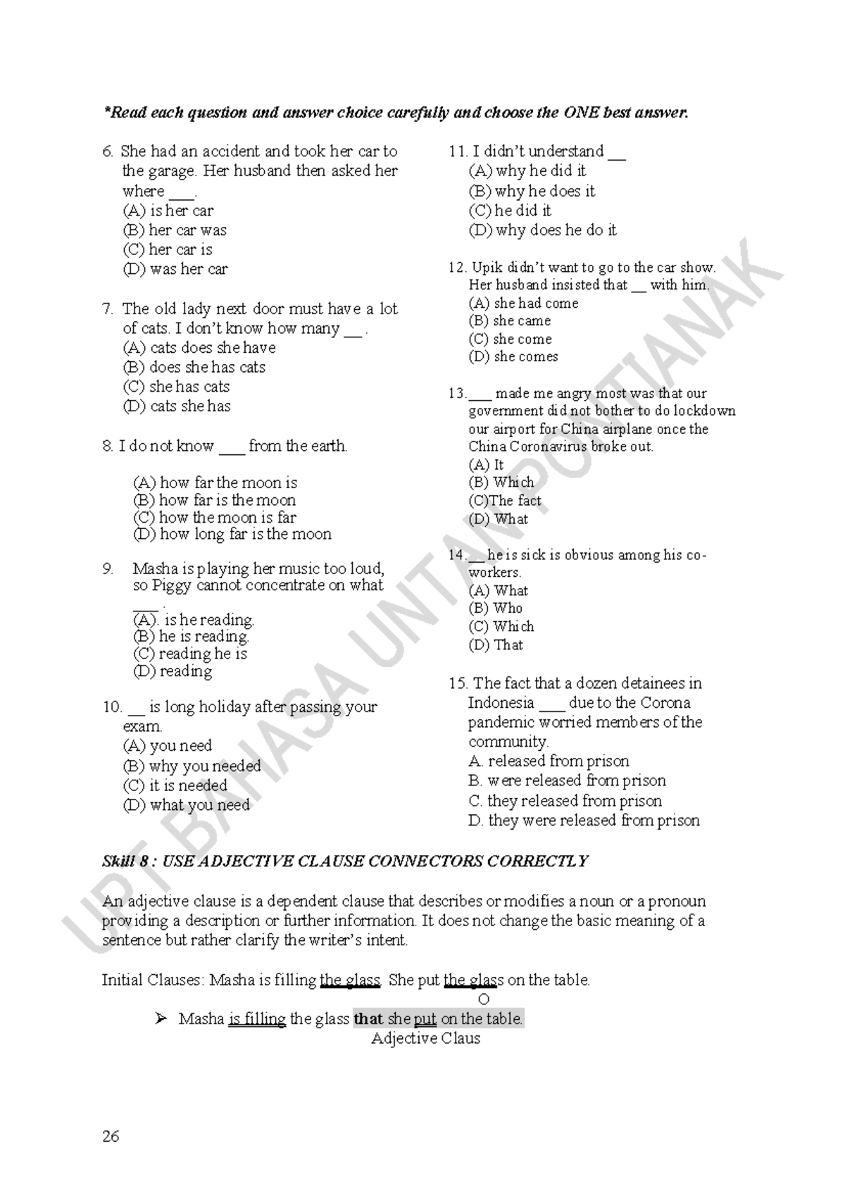 Module Structure 2023 -27-28 - 26 *Read Each Question And Answer Choice ...