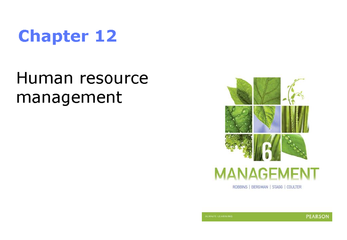 Human Resource Management Robbins 6e Ch12 - Chapter 12 Human Resource ...