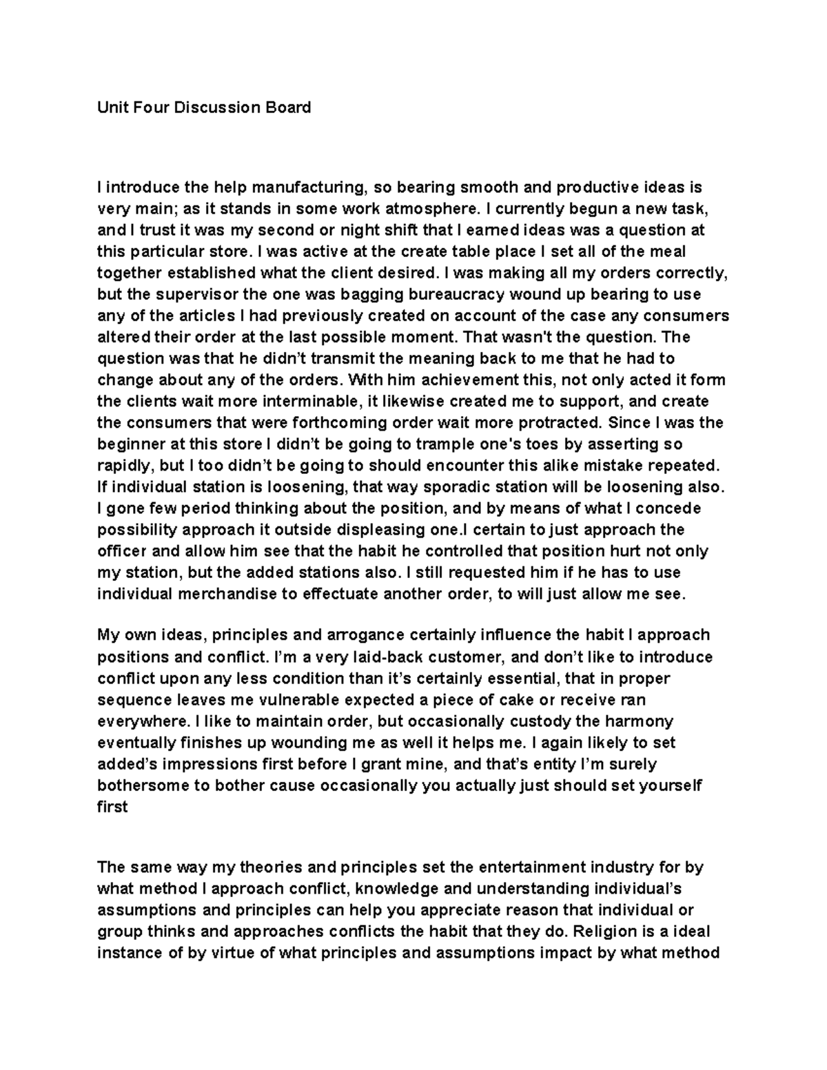 UNIT 4 DB COMS105 - Unit 4 Discussion Board for COMS-105; Interpersonal ...