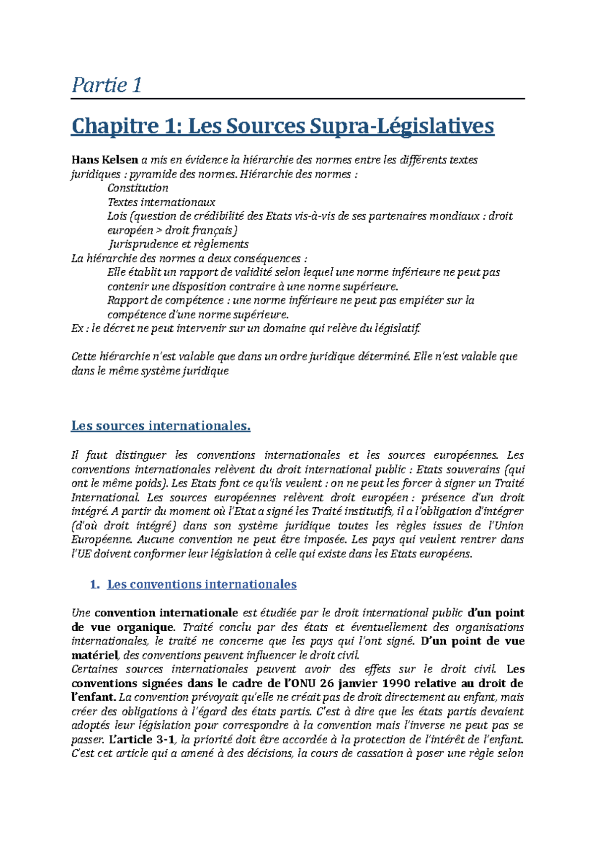 Droit civil complet L1 S2 - Partie 1 Chapitre 1: Les Sources Hans ...