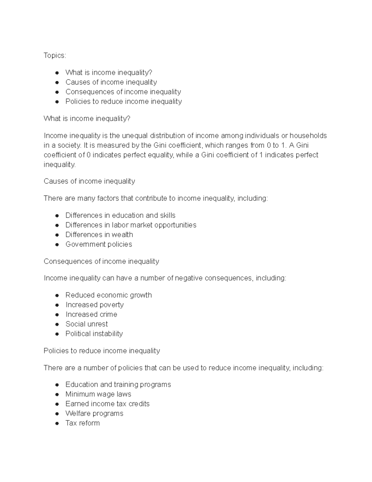 income inequality thesis topics