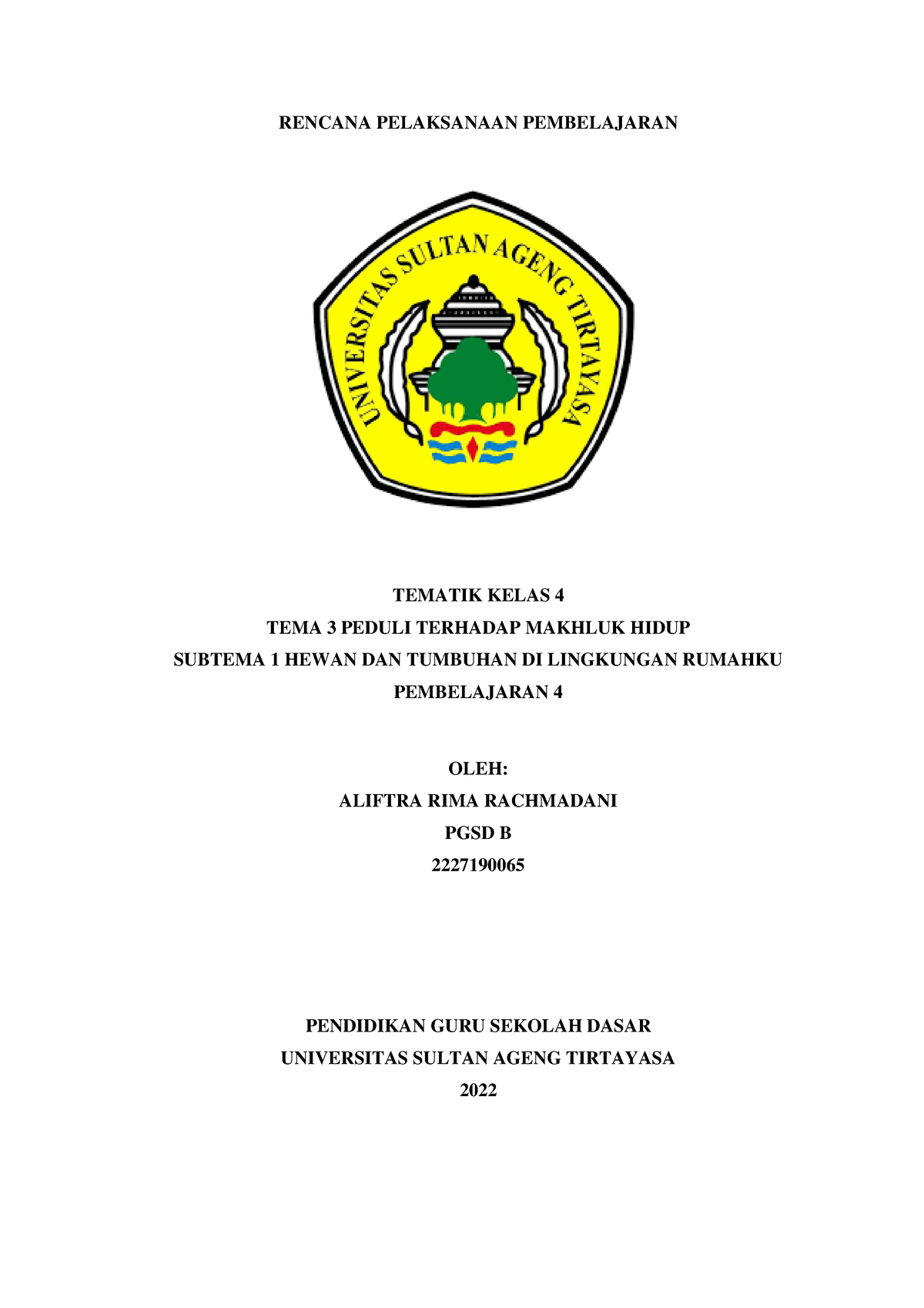 Rpp Lkpd Kelas 4 Tema 3 Subtema 1 Pembelajaran 4 Rencana Pelaksanaan Pembelajaran Tematik 7606