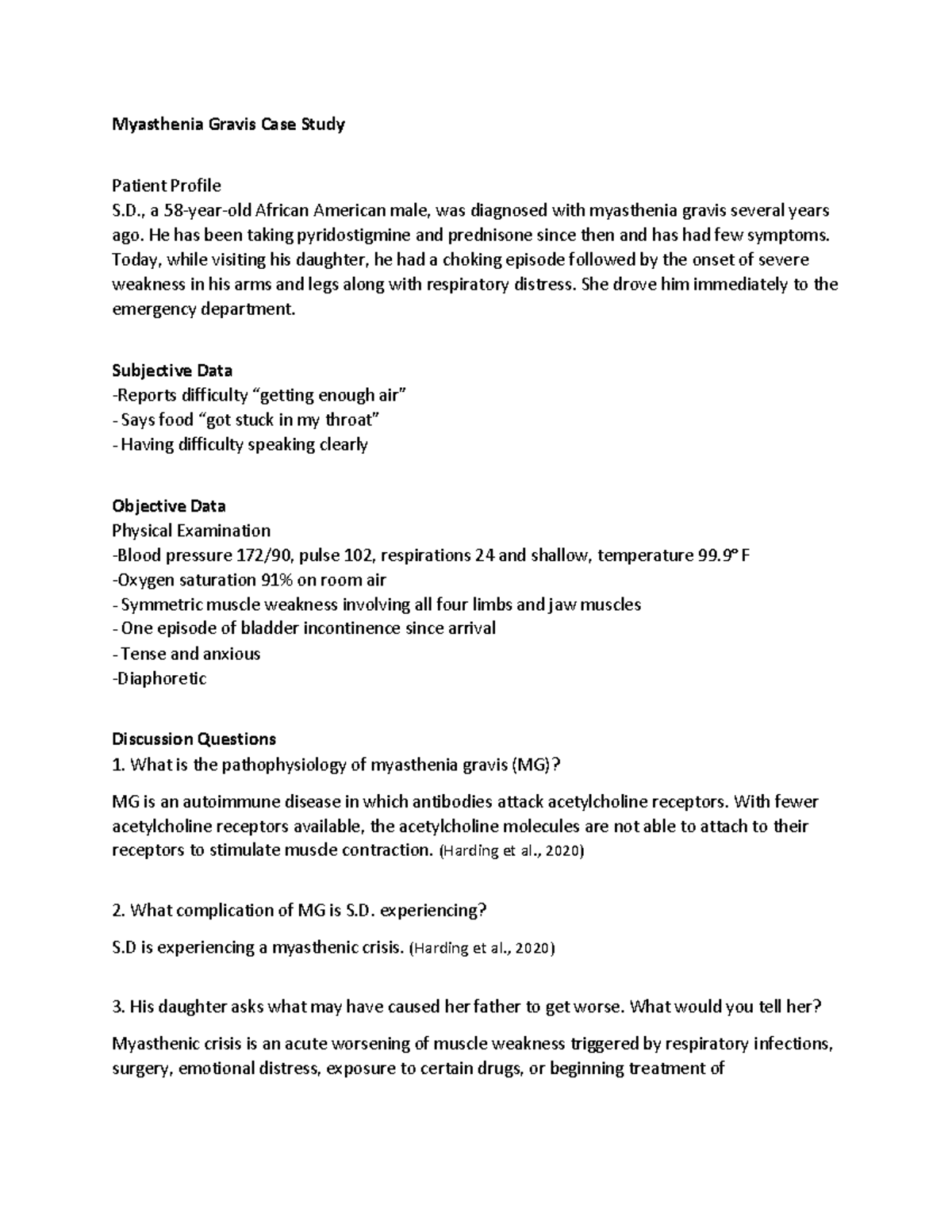 case study of myasthenia gravis