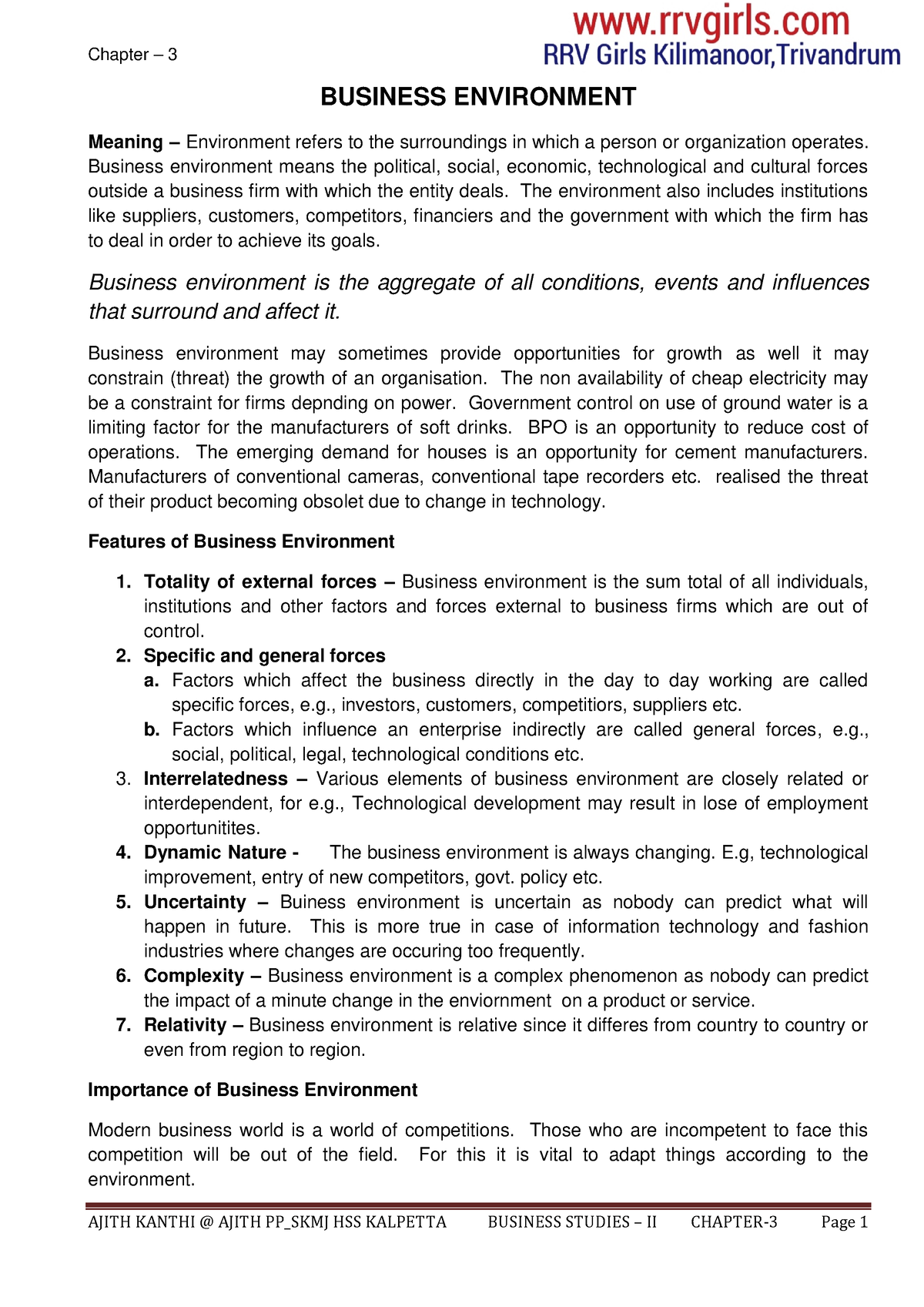 case study chapter 3 business environment