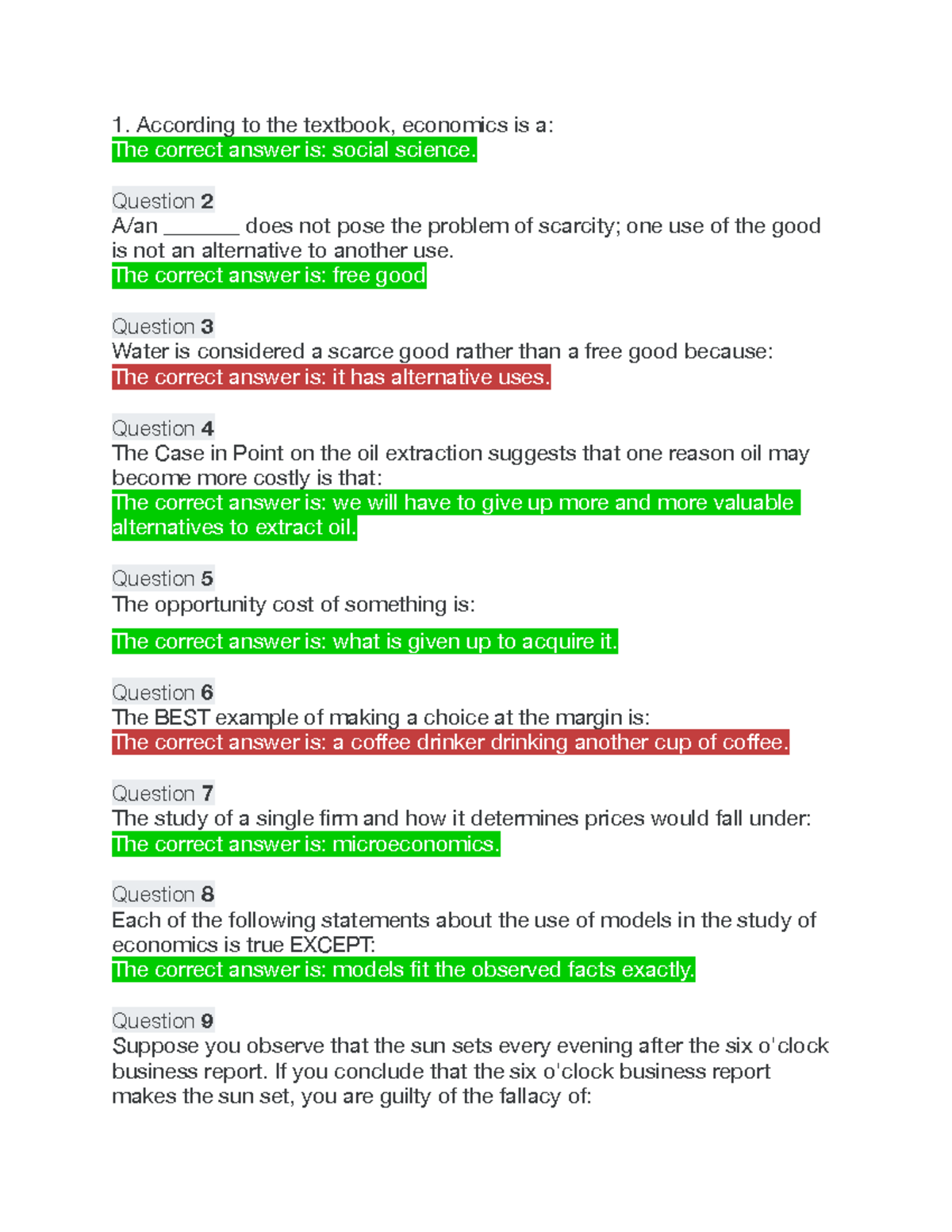 Econ Wk1 Quiz - Quiz - According To The Textbook, Economics Is A: The ...