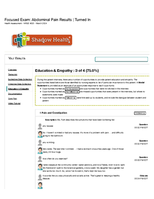 Danny Rivera- Shadow Health- Focused Assessment- Cough- Subjective ...