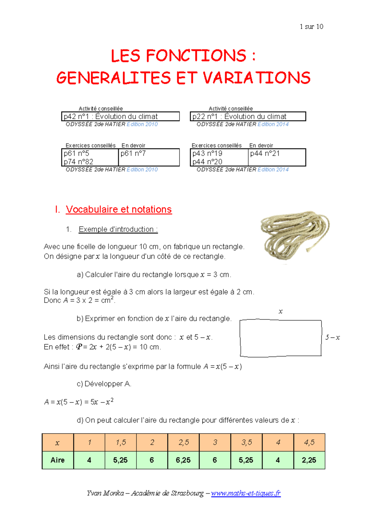 3 Fonctions generalites - LES FONCTIONS : GENERALITES ET VARIATIONS ...