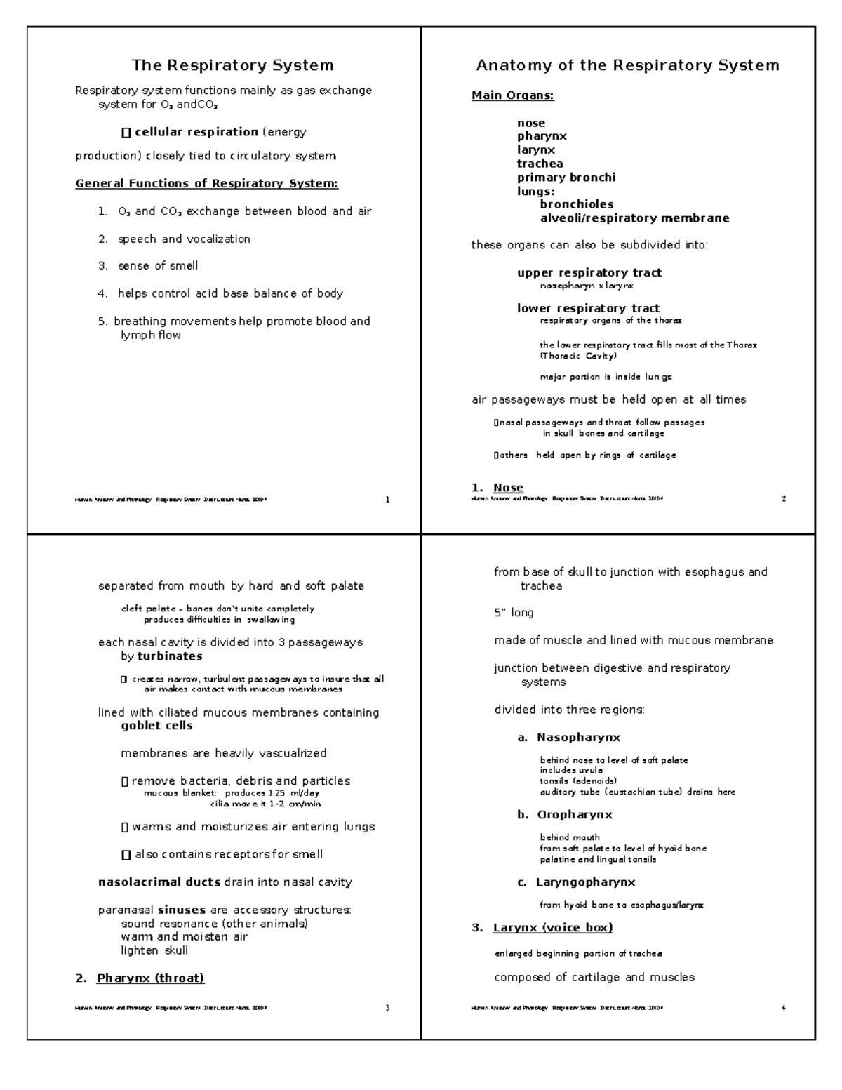 L.The Respiratory System - The Respiratory System Respiratory system ...