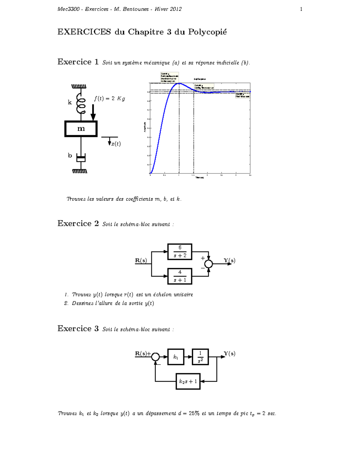 Chapitre 3 - Cours Expliqué - EXERCICES Du Chapitre 3 Du Polycopi ́e ...