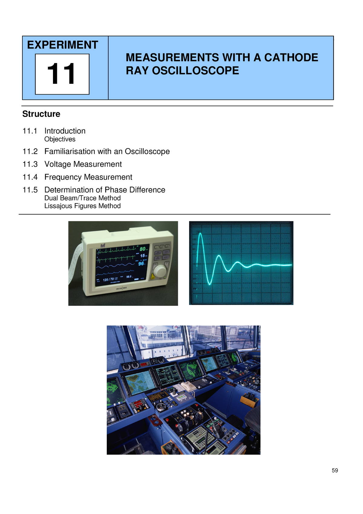 cathode ray oscilloscope experiment pdf