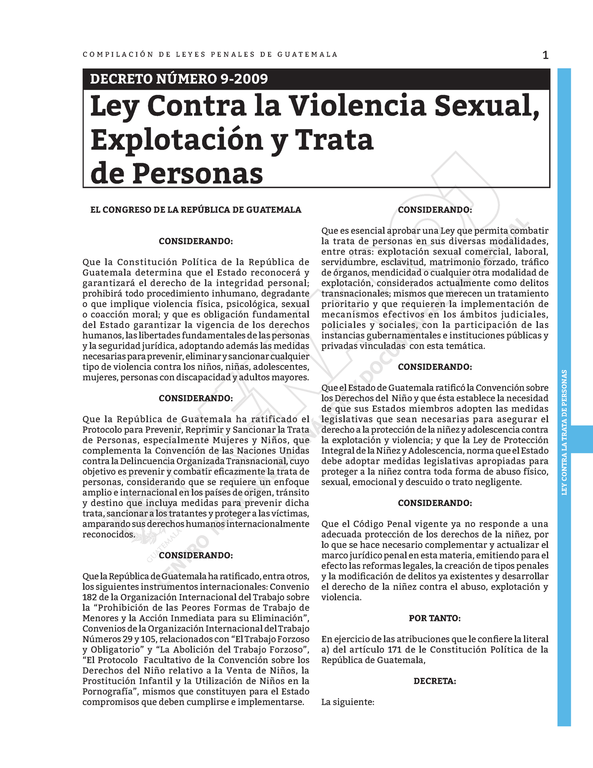 14 Ley Contra Violencia Sexual Trata Personas 1 Ley Contra La Trata De Personas C O M P I L A 9330