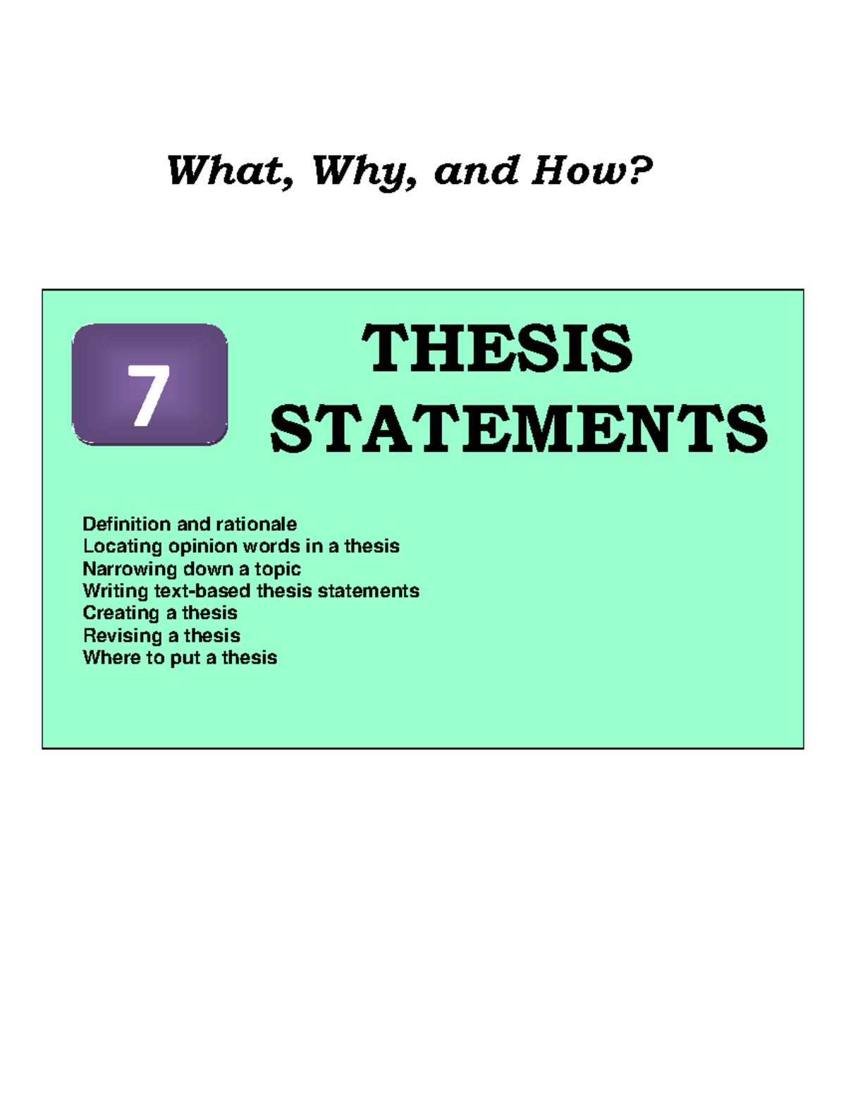 definition thesis rationale