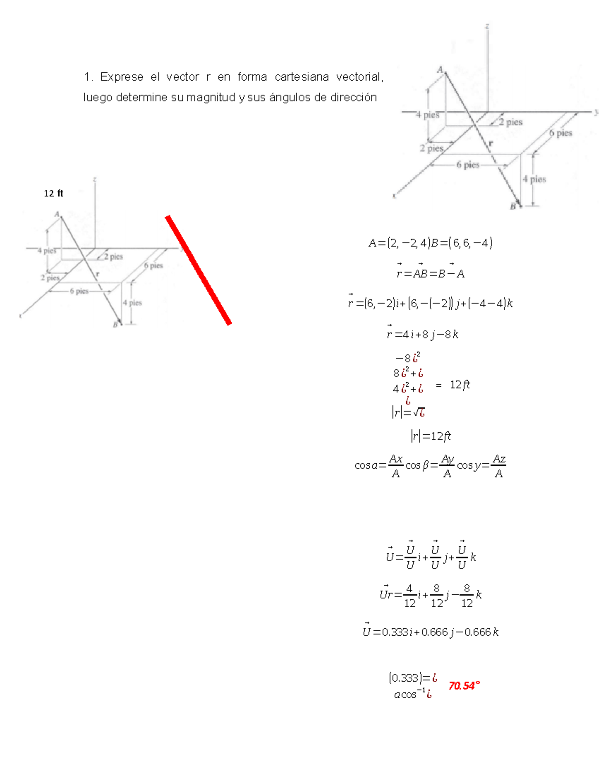 MECANICA ESTATICA - Exprese El Vector R En Forma Cartesiana Vectorial ...