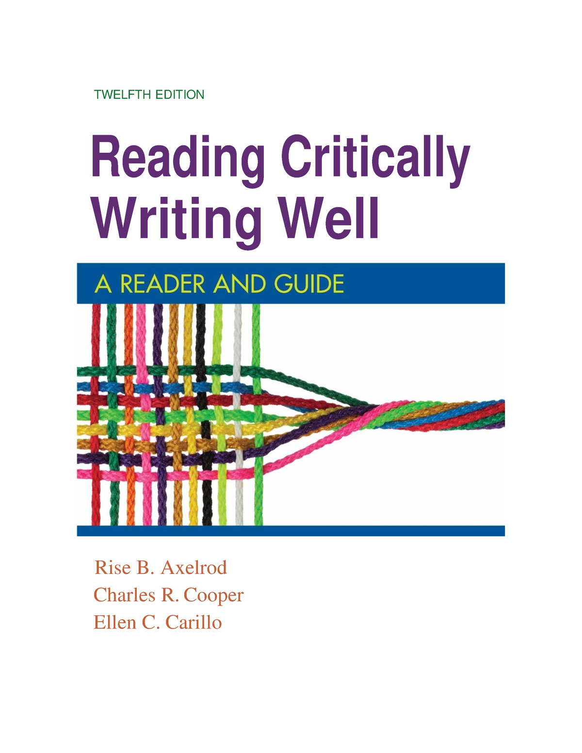 Reading Critically Writing Well Chapter 1 and Chapter 2 Excerpts AT ...